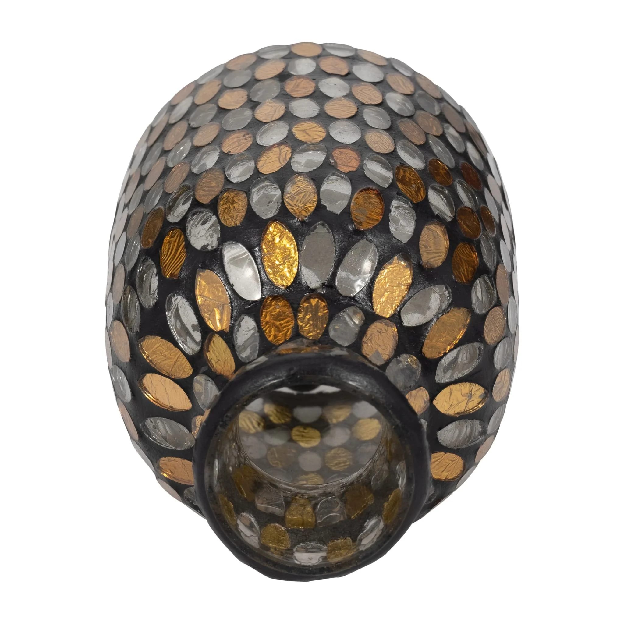 Glass, 7"h Mosaic Vase, Copper - Image 5