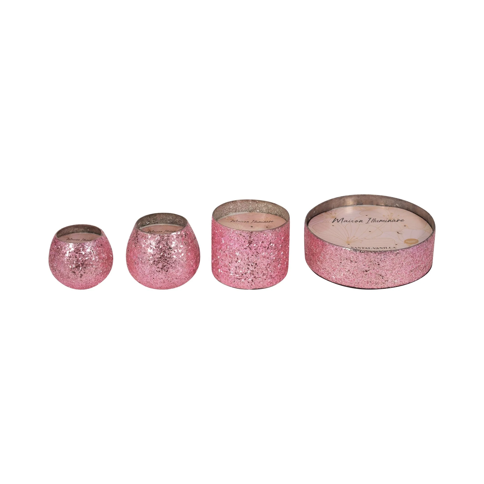 Glass, 8" 49 Oz Crackled Bowl Scented Candle, Pink - Image 8
