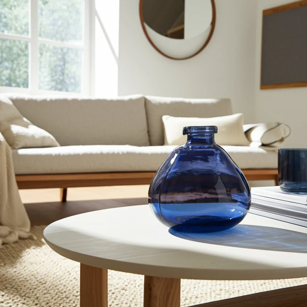 Glass, 8" Balloon Vase, Blue - Image 12