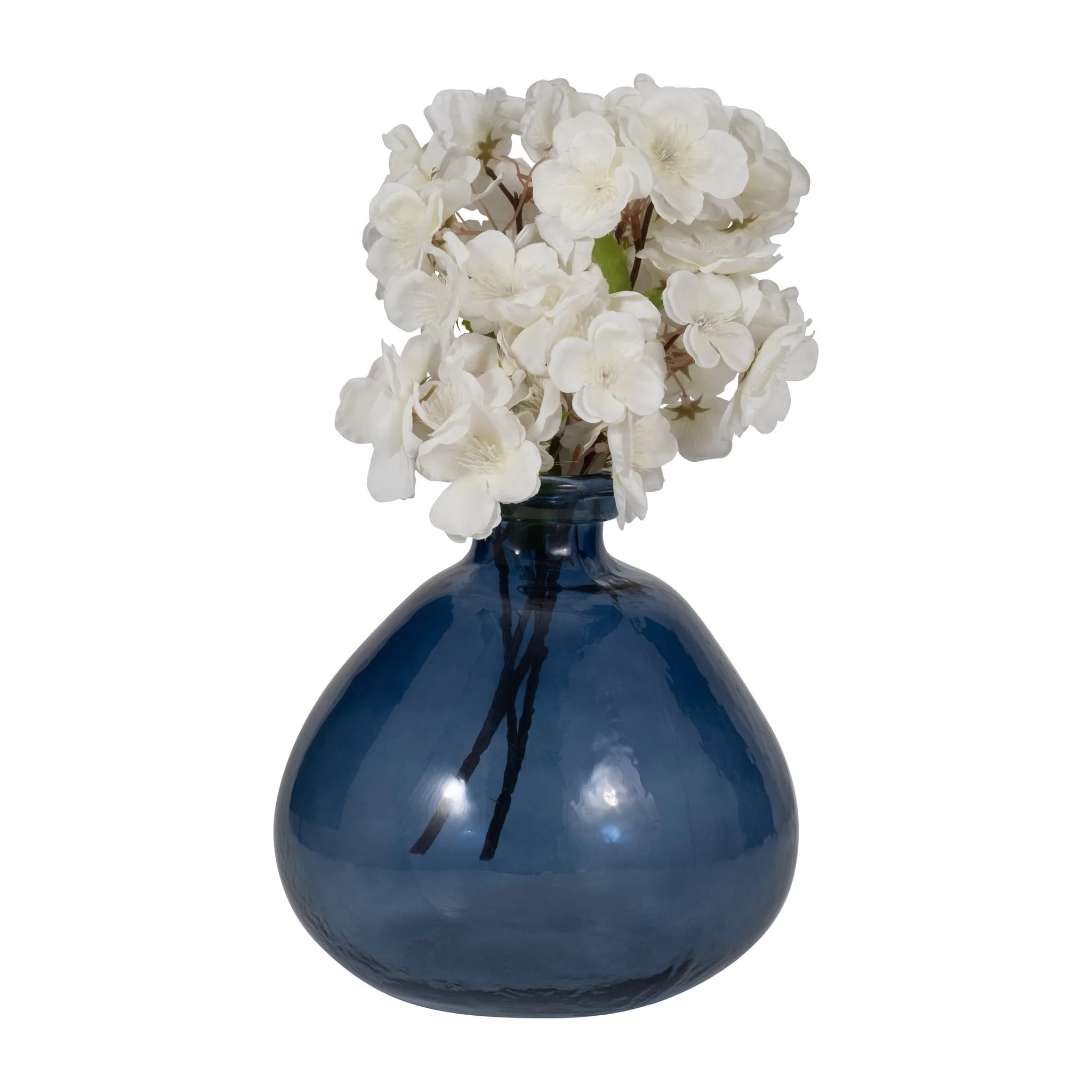 Glass, 8" Balloon Vase, Blue - Image 3