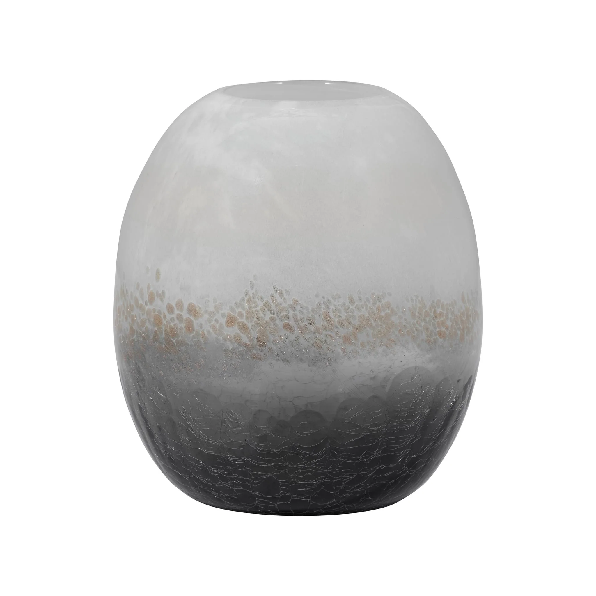Glass, 8" Crackle Vase, Multi - Image 2