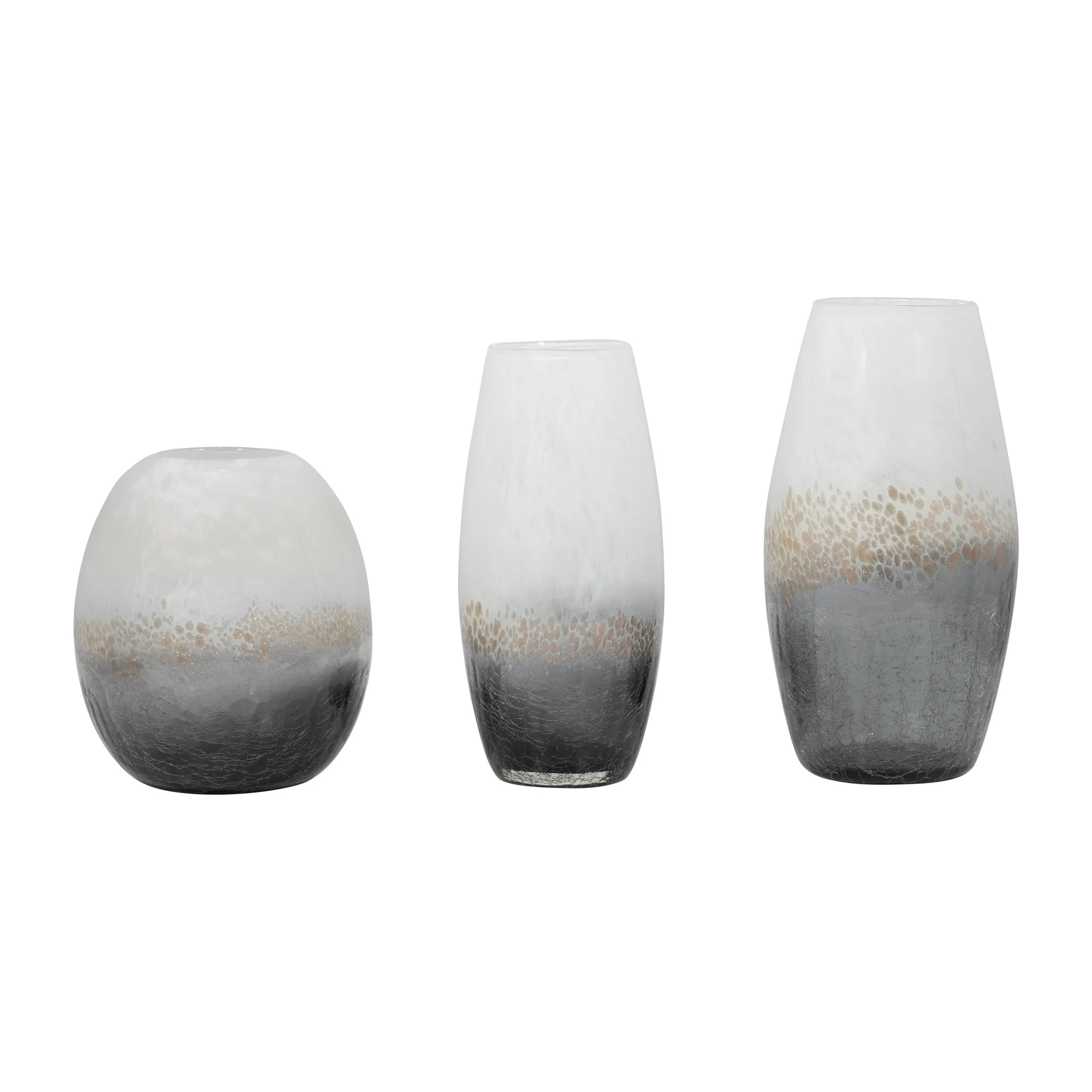 Glass, 8" Crackle Vase, Multi - Image 7