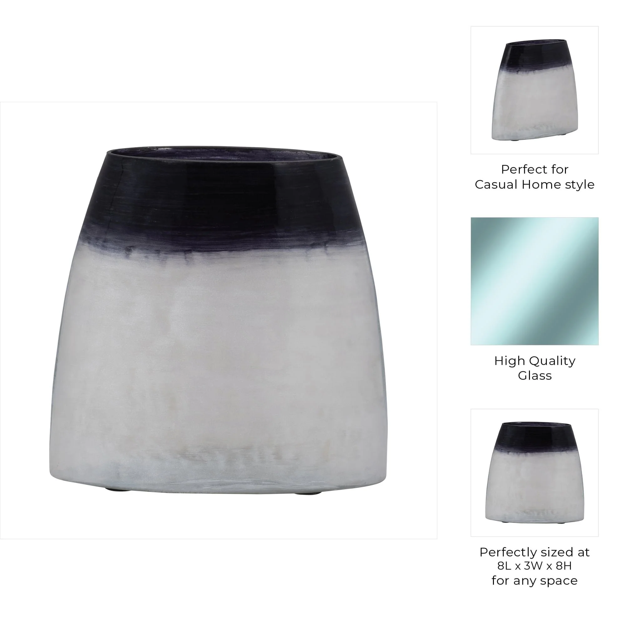 Glass, 8" Ombre Vase, Blue - Image 10