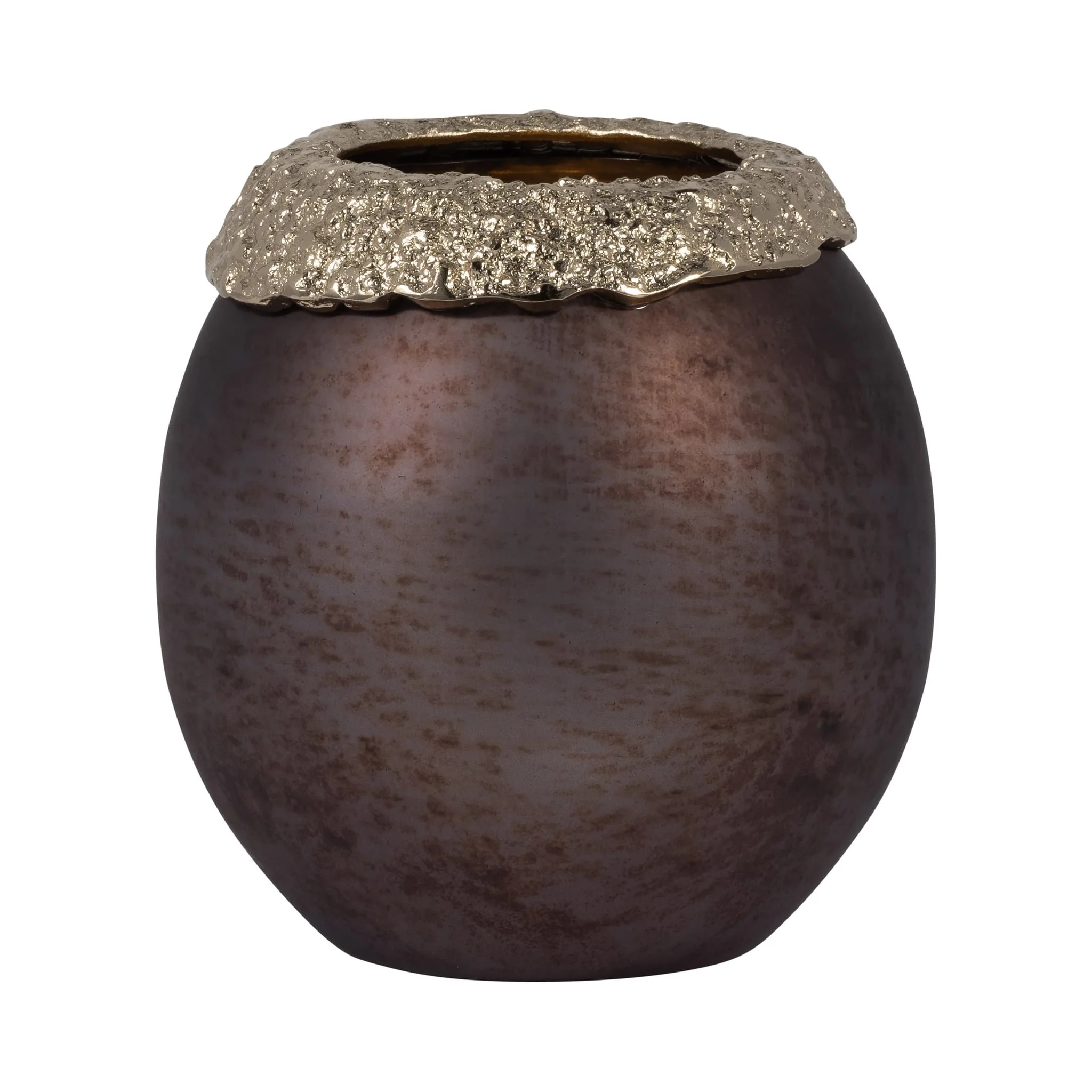 Glass,8",oval Hurricane,charred Coal/gold - Image 2