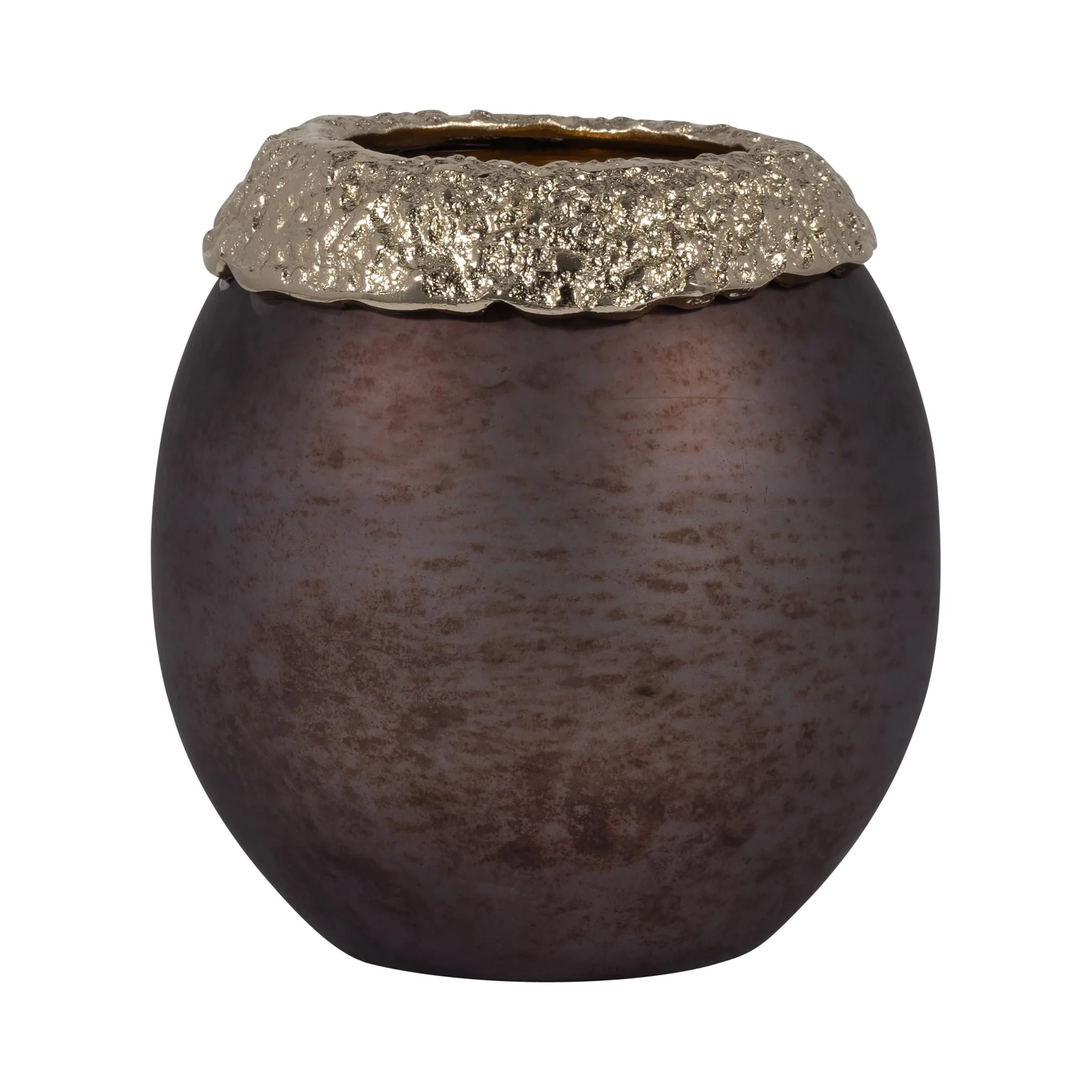 Glass,8",oval Hurricane,charred Coal/gold - Image 3