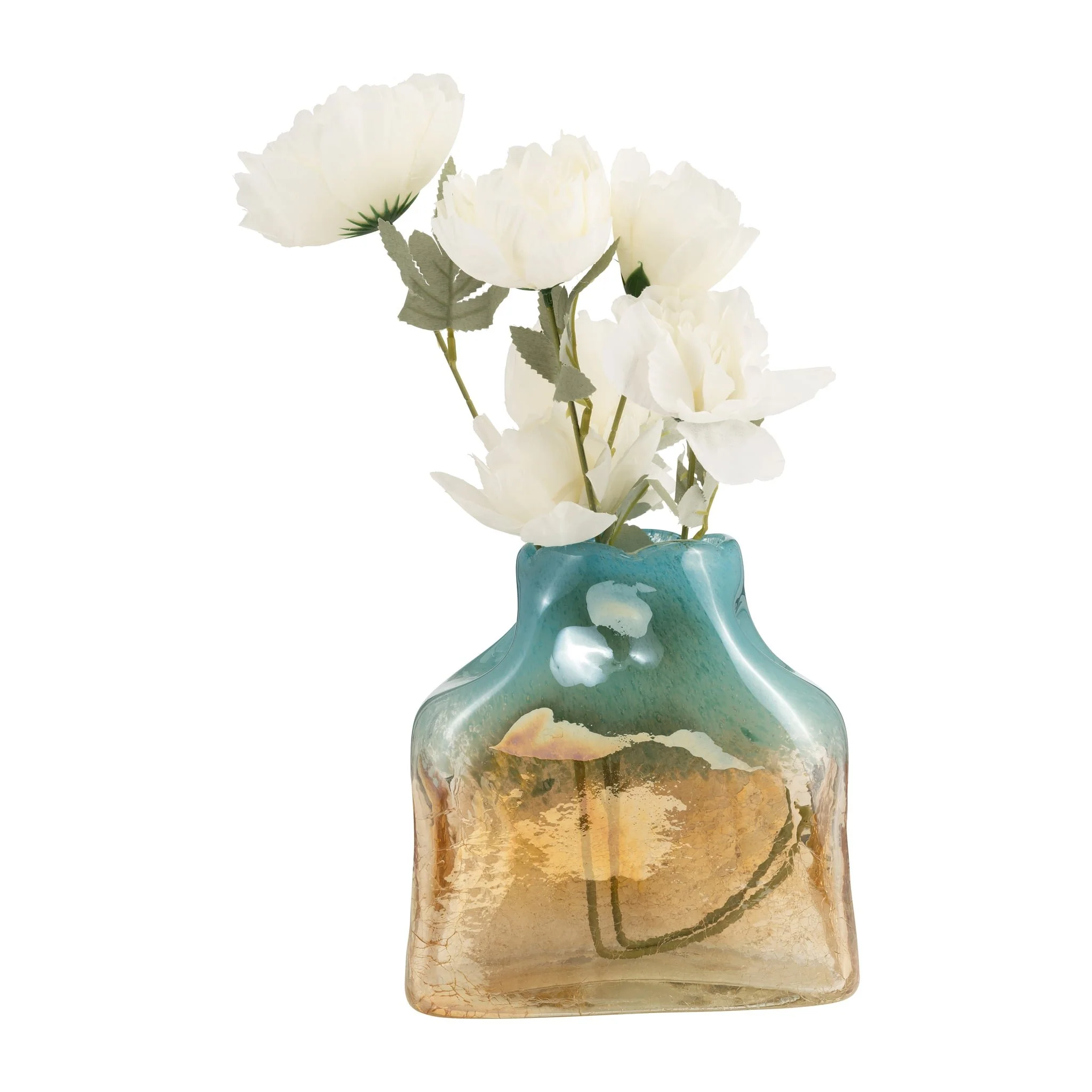 Glass, 8" Vase Teal/apricot - Image 4