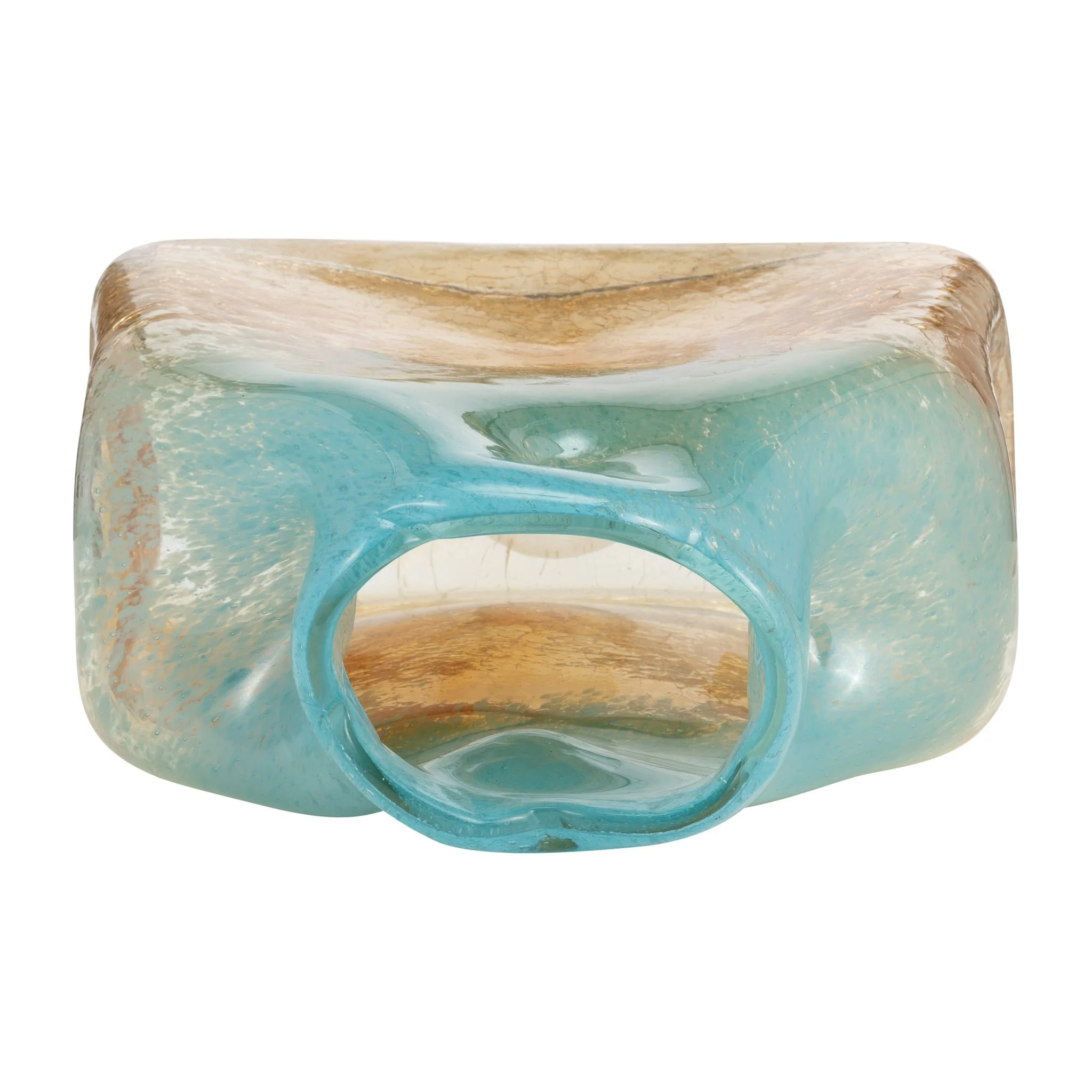 Glass, 8" Vase Teal/apricot - Image 6