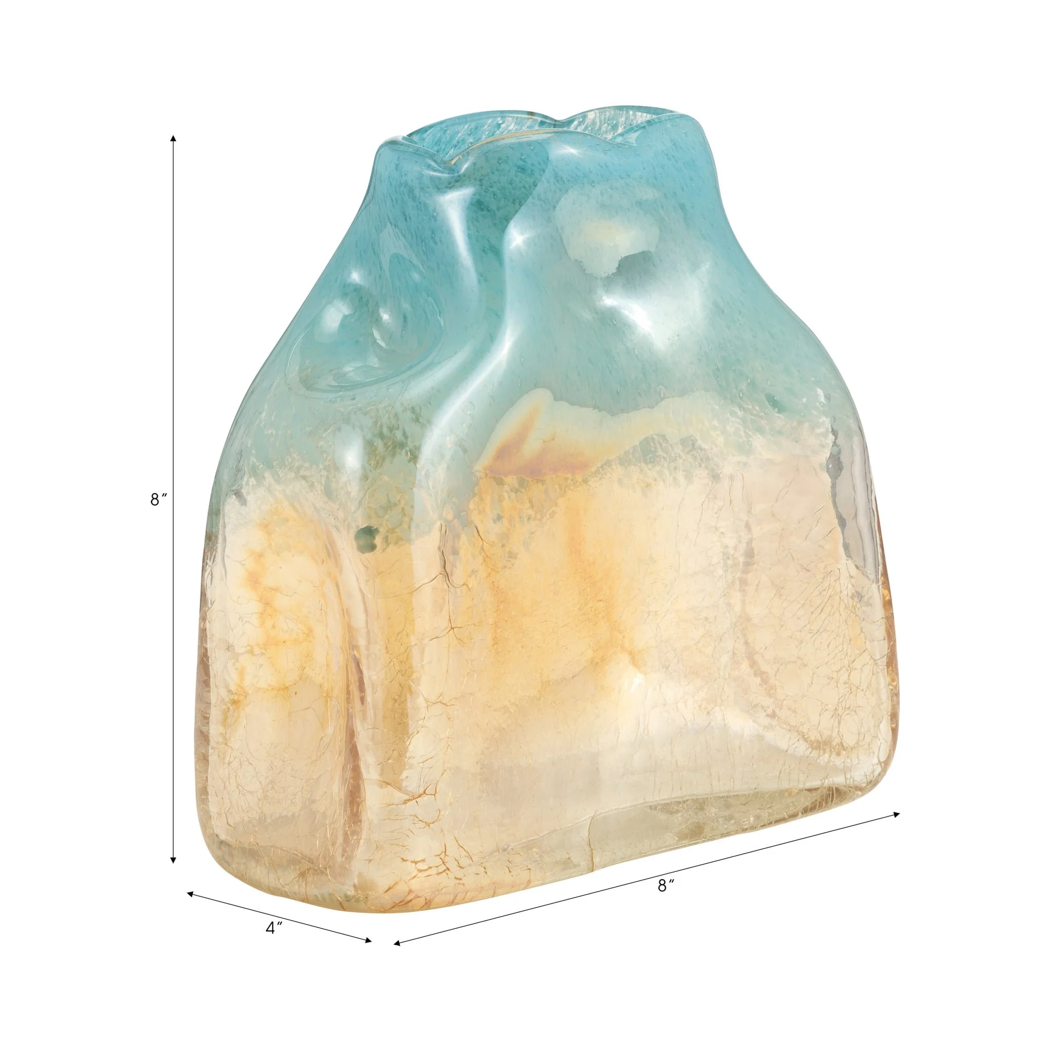Glass, 8" Vase Teal/apricot - Image 9
