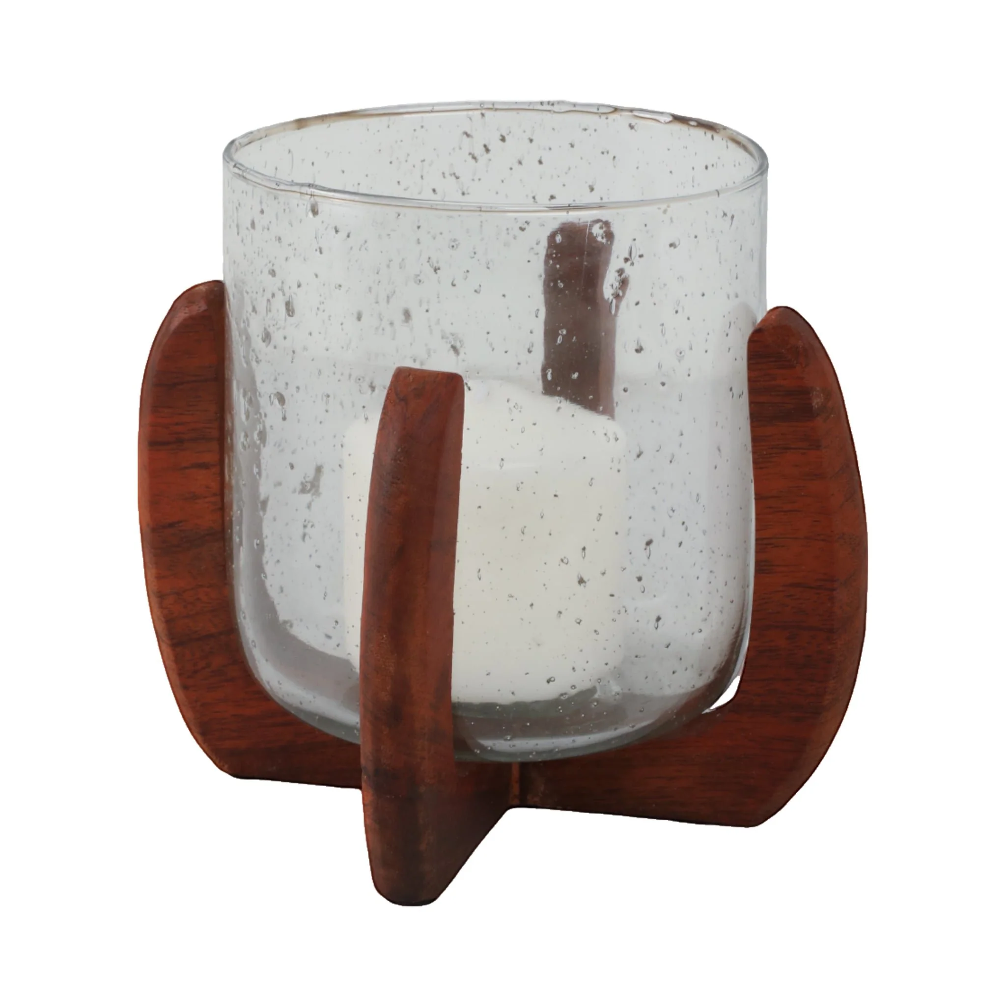 Glass, 8" Votive Holder W/ Base, Brown/clear - Image 2