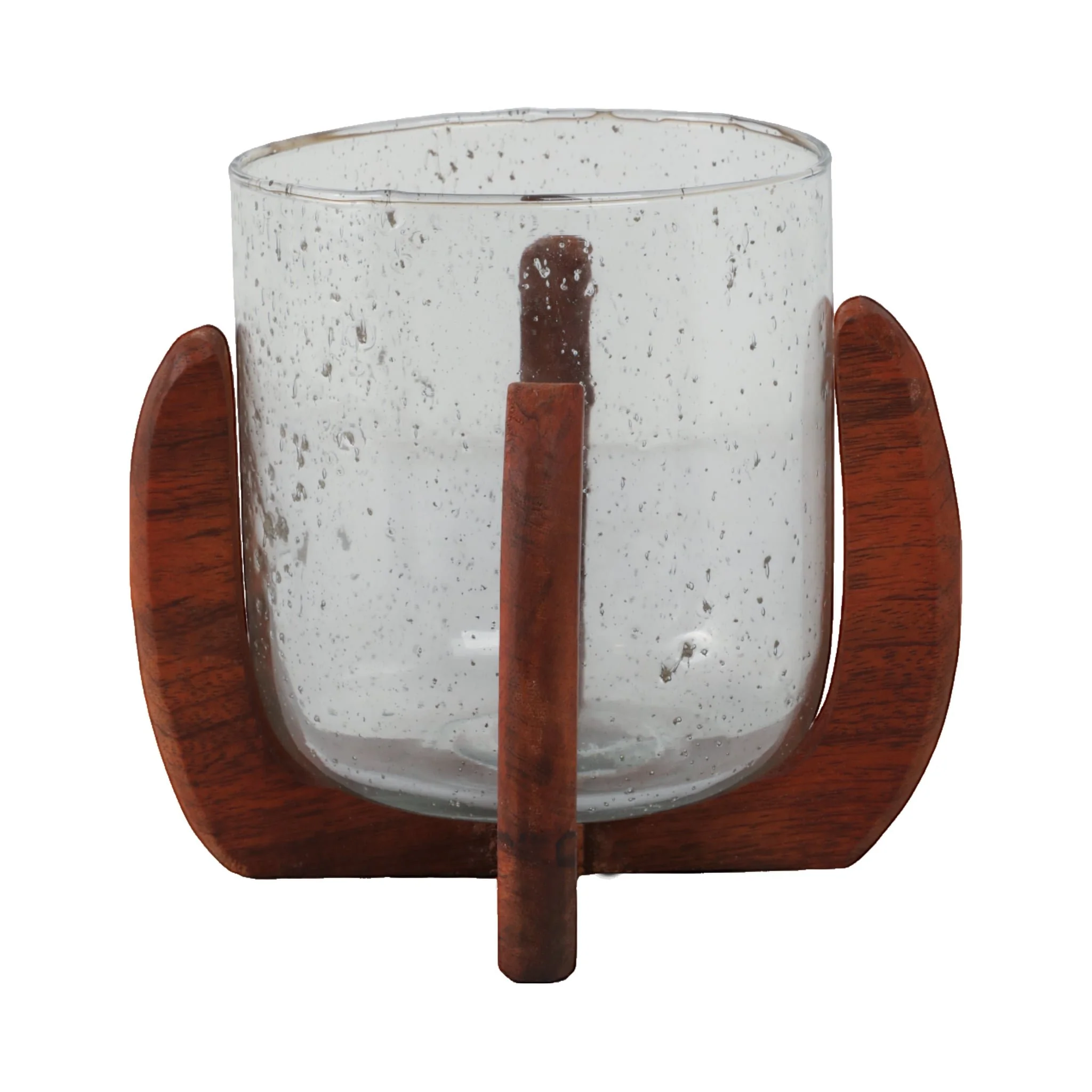 Glass, 8" Votive Holder W/ Base, Brown/clear - Image 3