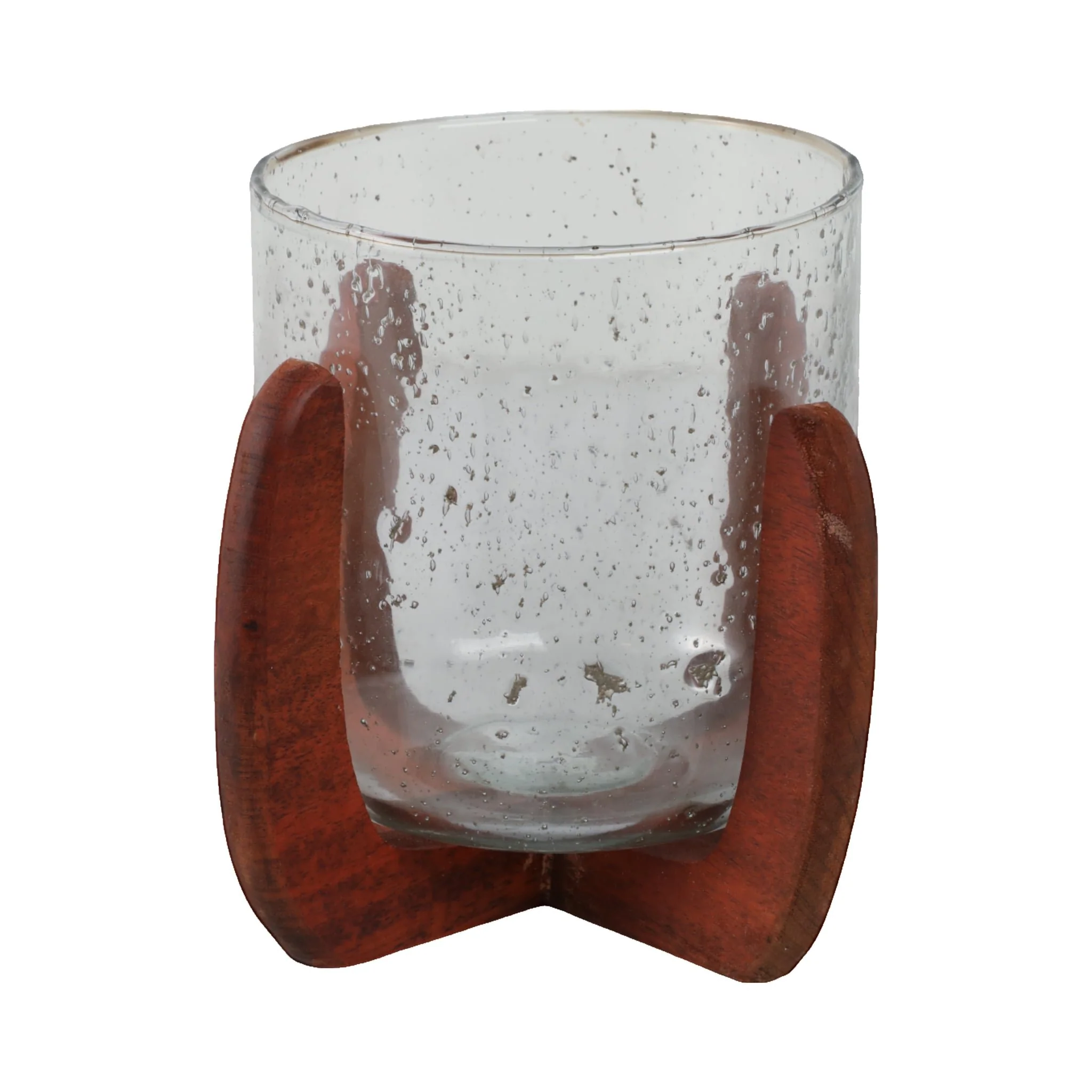 Glass, 8" Votive Holder W/ Base, Brown/clear - Image 5