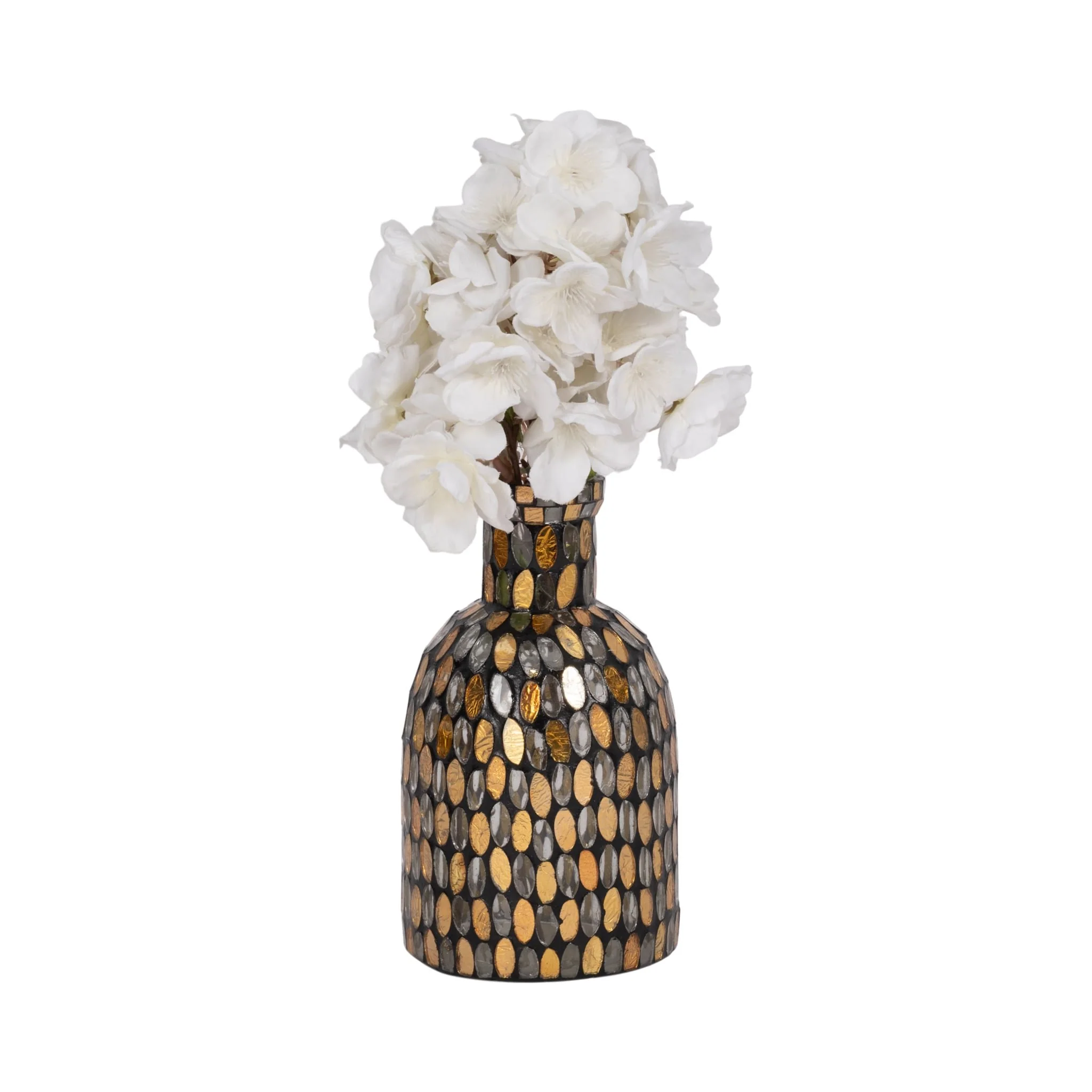 Glass, 8"h Mosaic Vase, Copper - Image 2