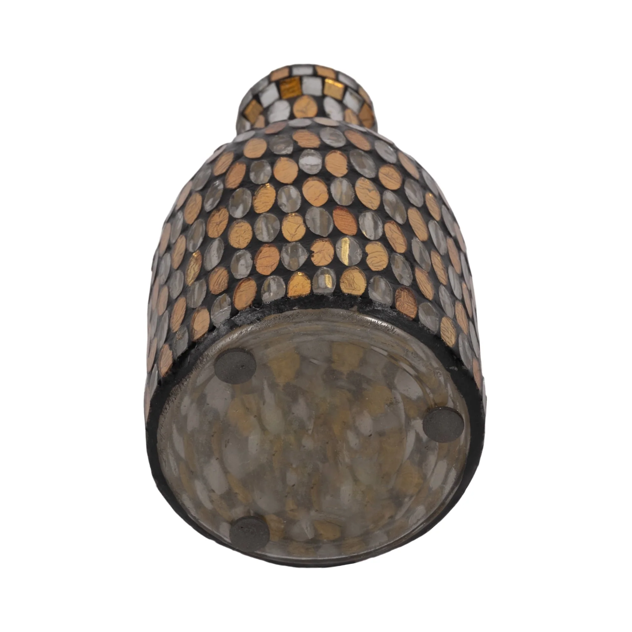 Glass, 8"h Mosaic Vase, Copper - Image 6