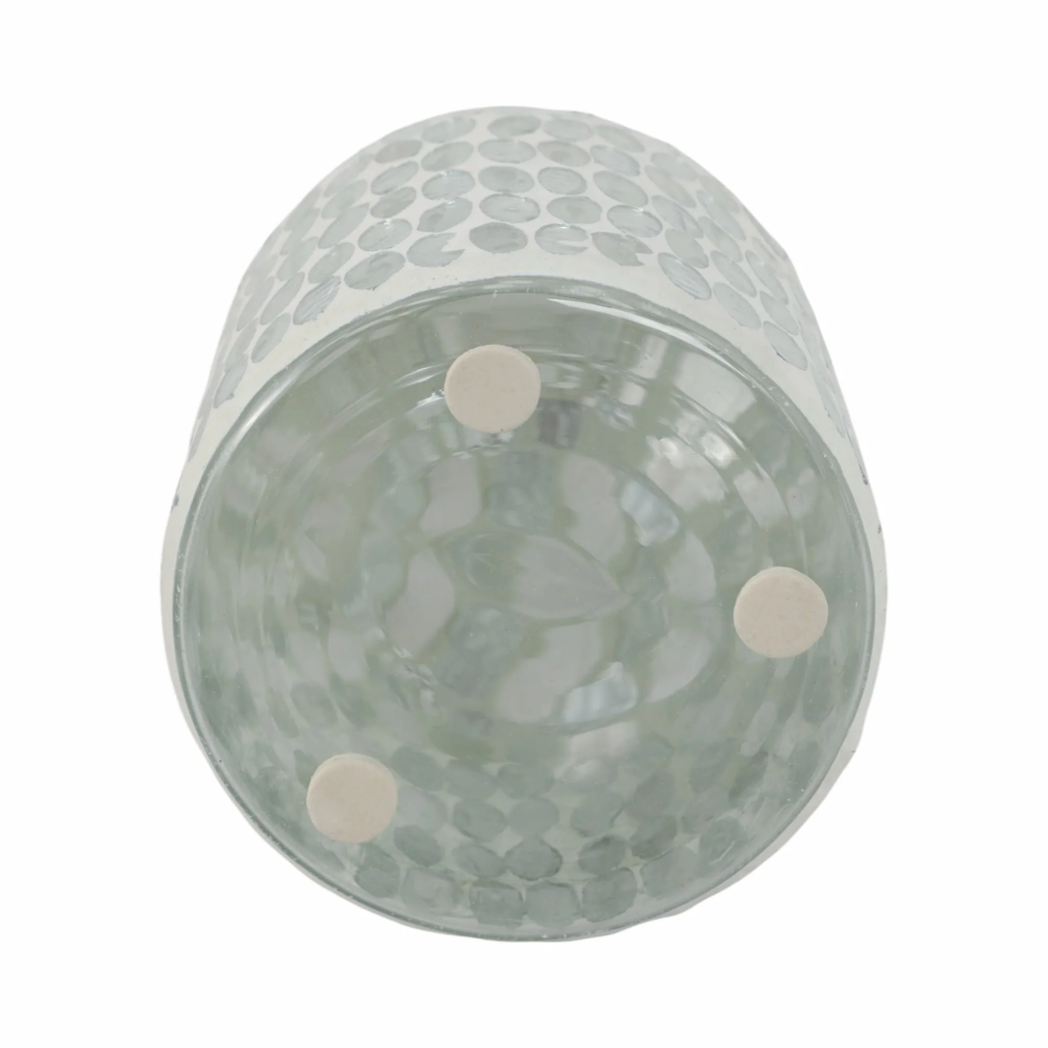Glass, 8"h Mosaic Vase, White - Image 7