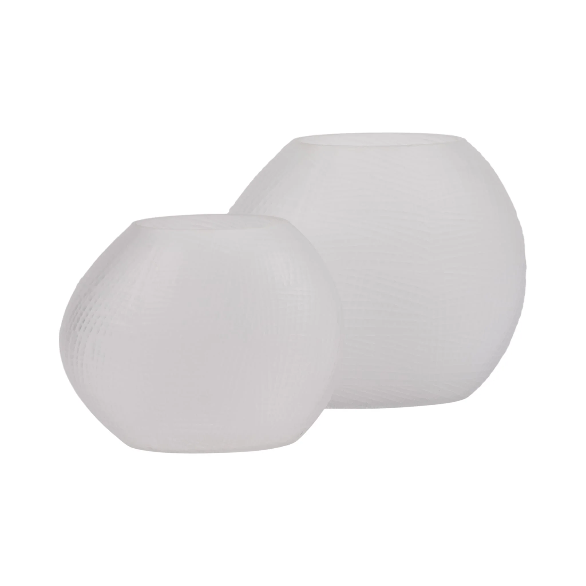 Glass 8"h Textured Vase, Frosted White - Image 8