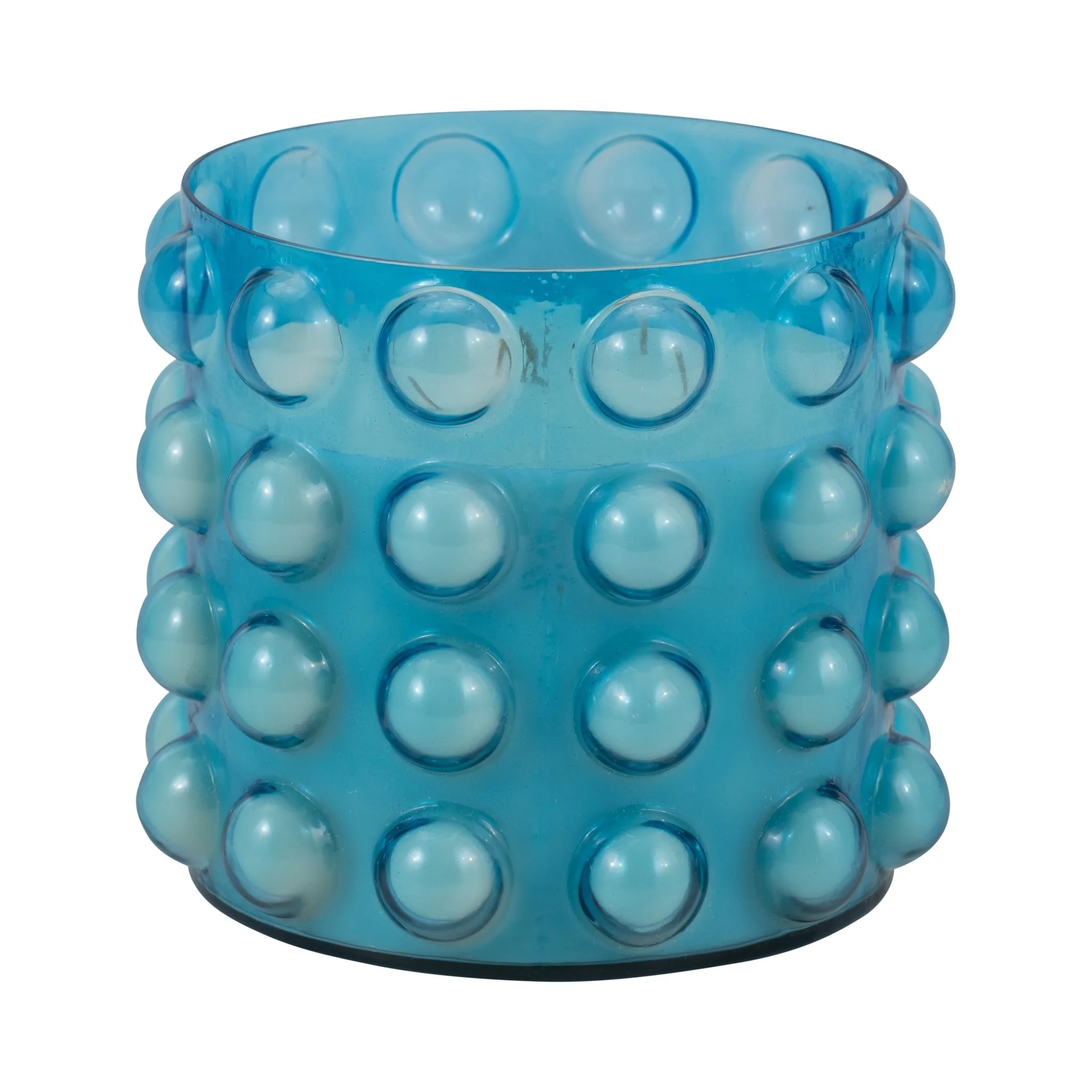 Glass, 9" 102 Oz Bubble Candle, Blue - Image 3