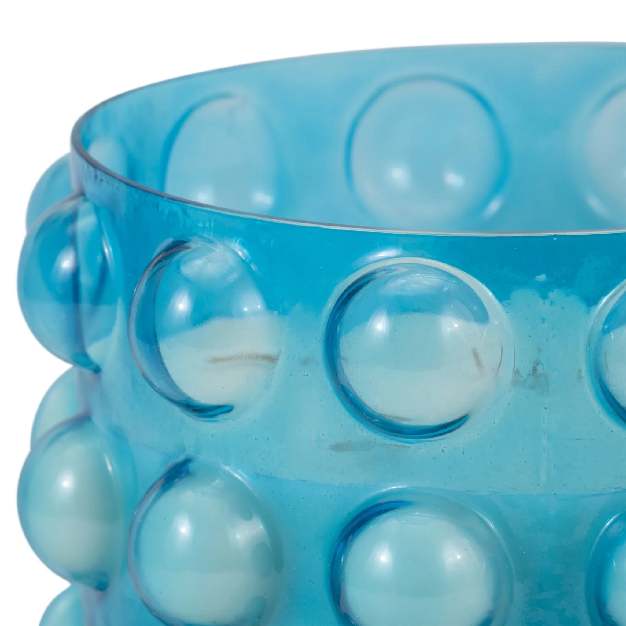 Glass, 9" 102 Oz Bubble Candle, Blue - Image 5