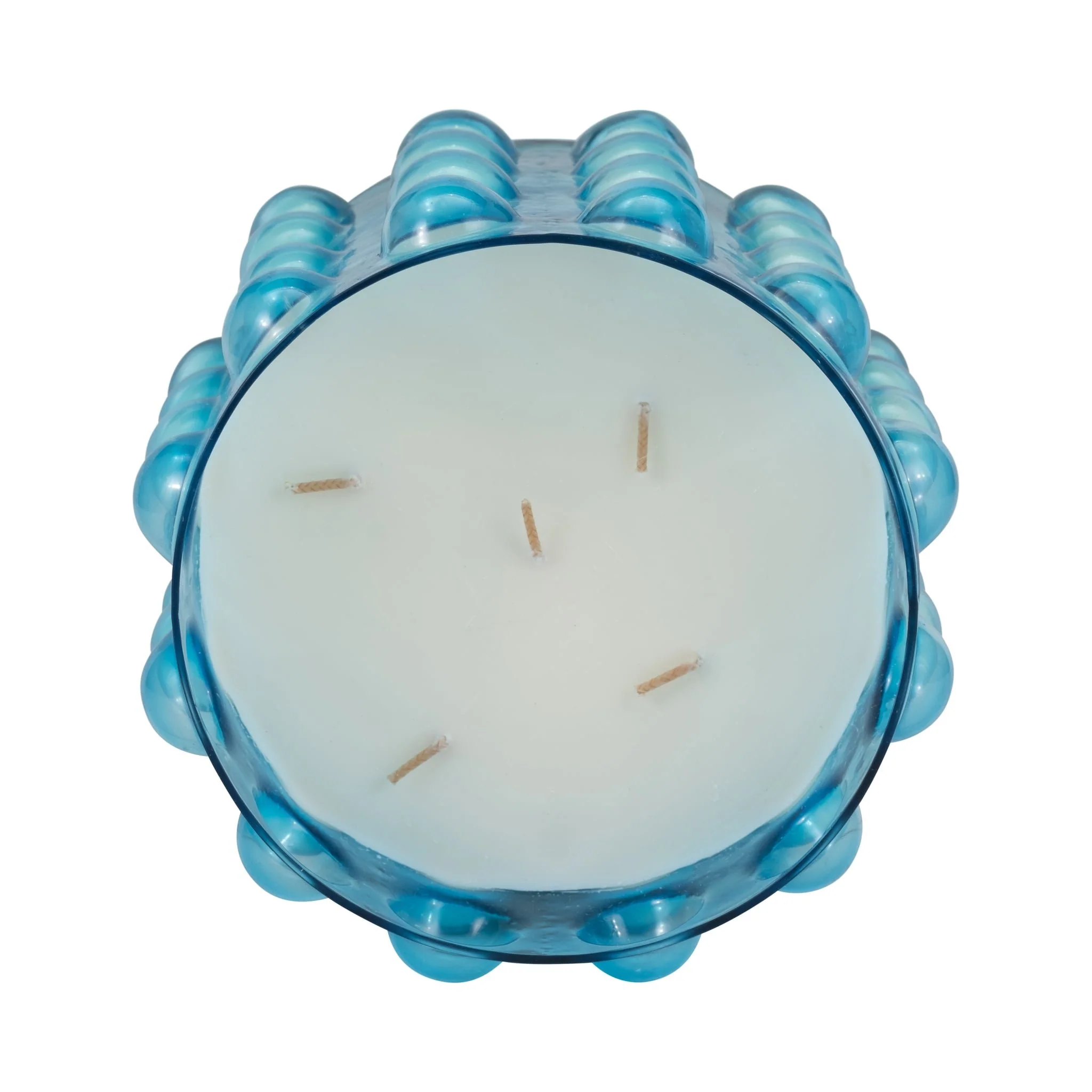 Glass, 9" 102 Oz Bubble Candle, Blue - Image 6