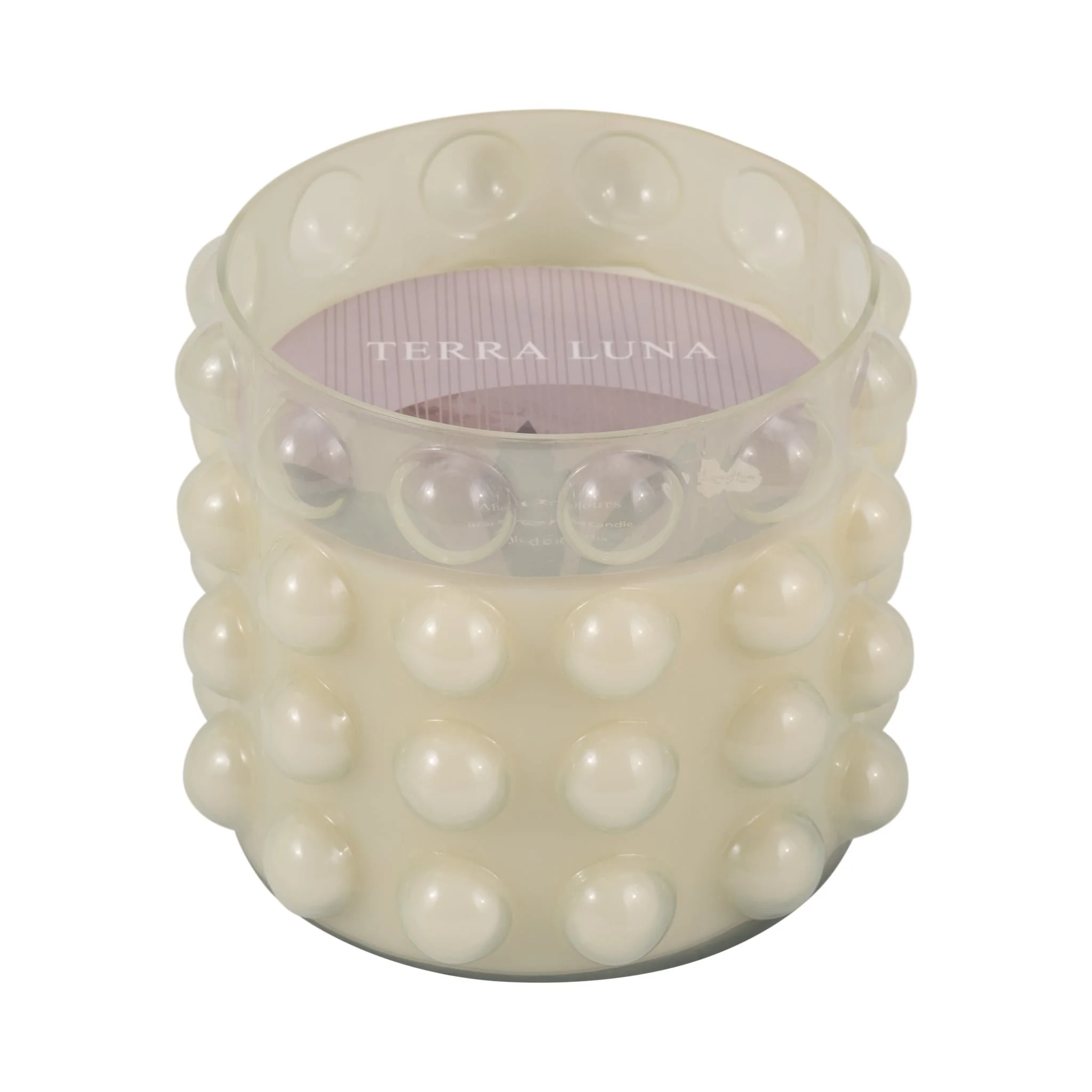 Glass, 9" 102 Oz Bubble Candle, Ivory - Image 2