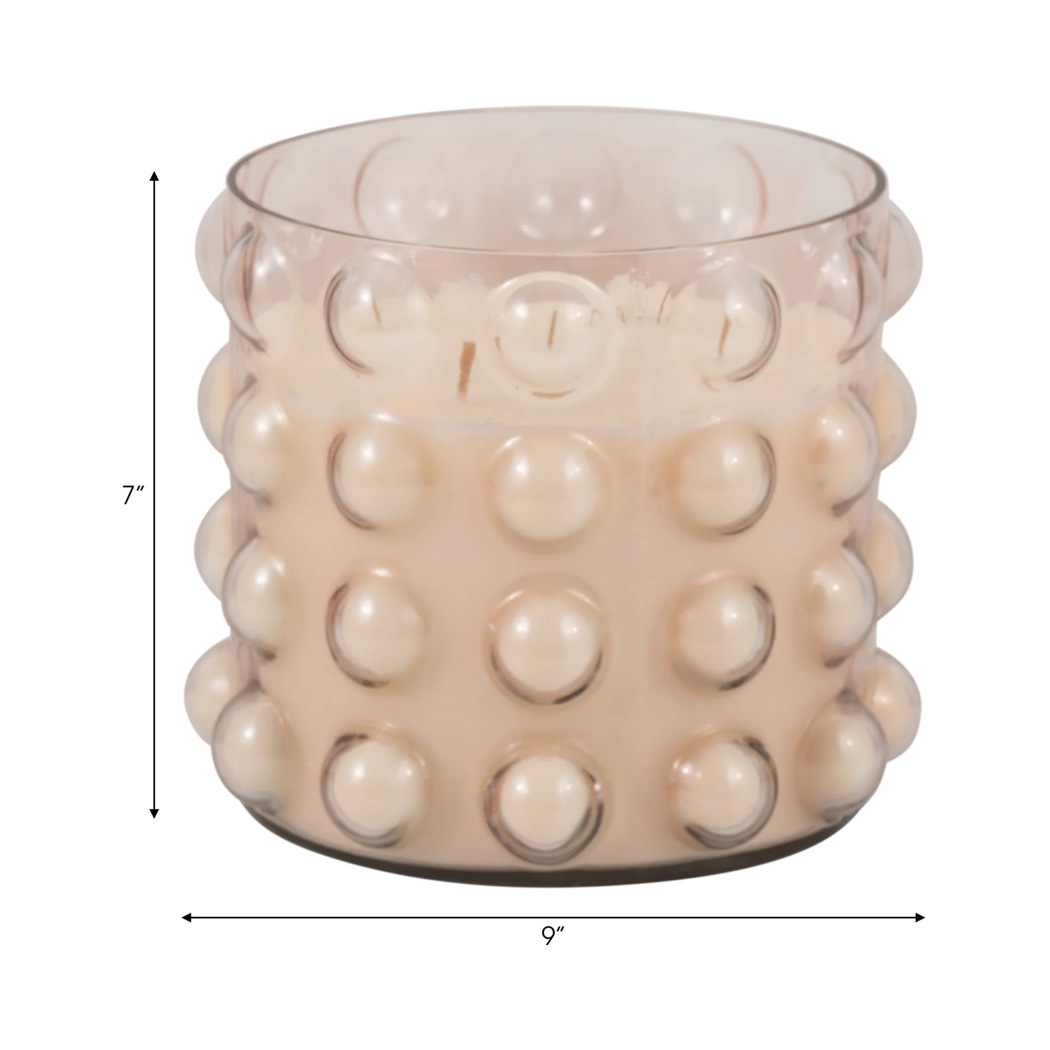 Glass, 9" 102 Oz Bubble Candle, Pink - Image 7