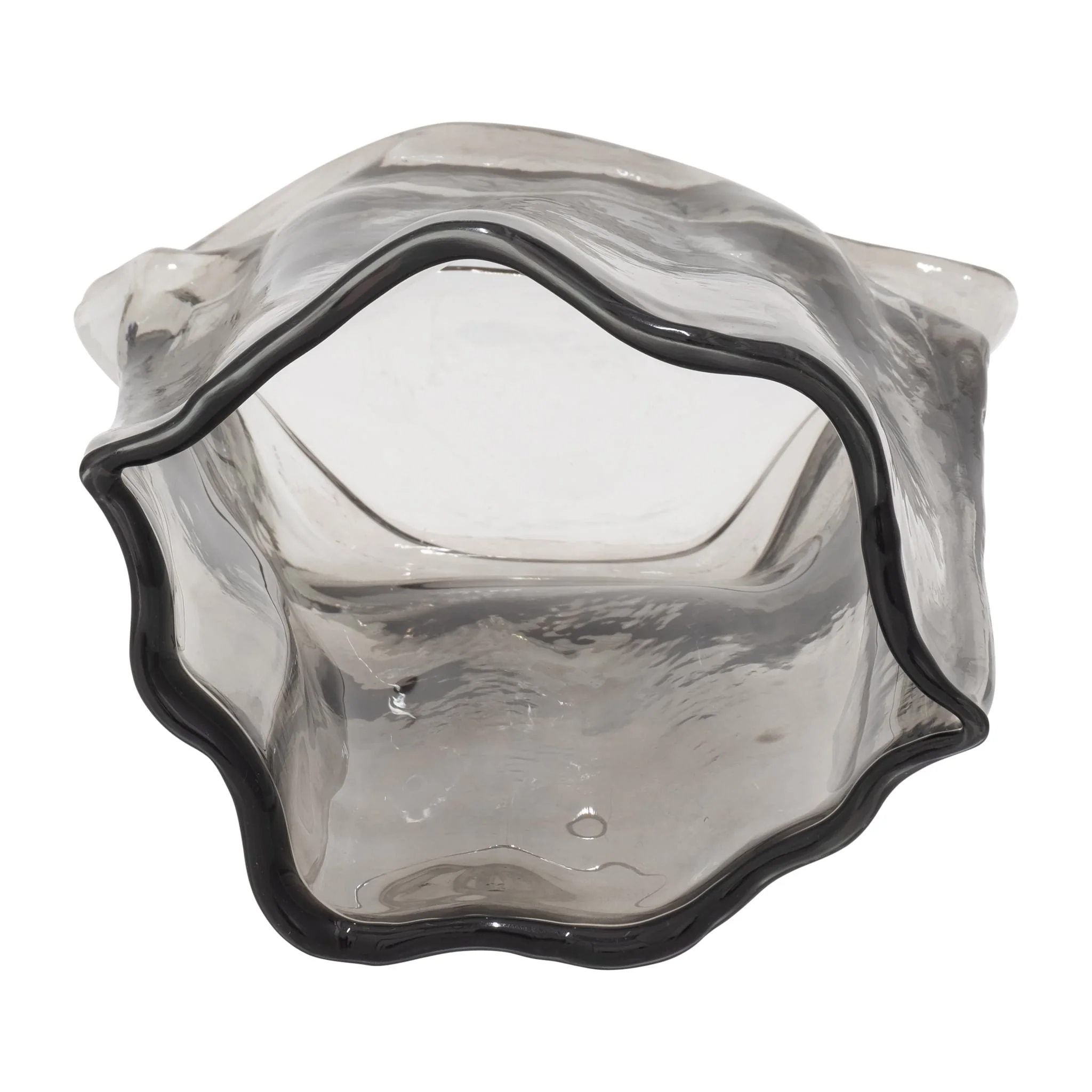 Glass, 9" Paper Bag Vase, Smoke - Image 6