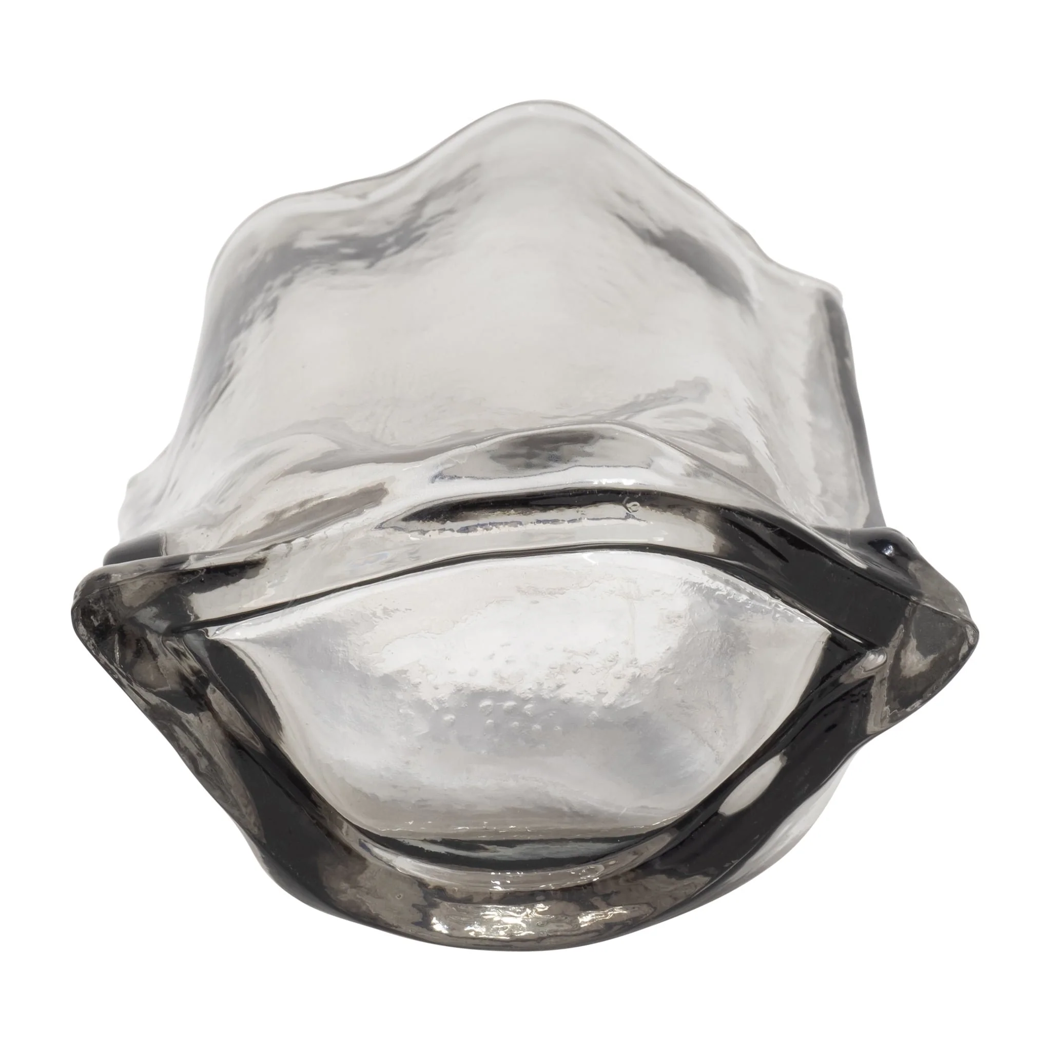 Glass, 9" Paper Bag Vase, Smoke - Image 7