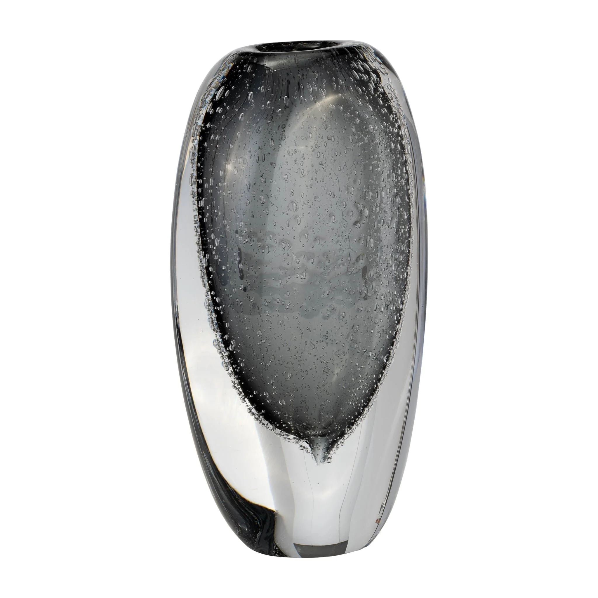 Glass, 9"h Ellipse Vase, Smoke - Image 2