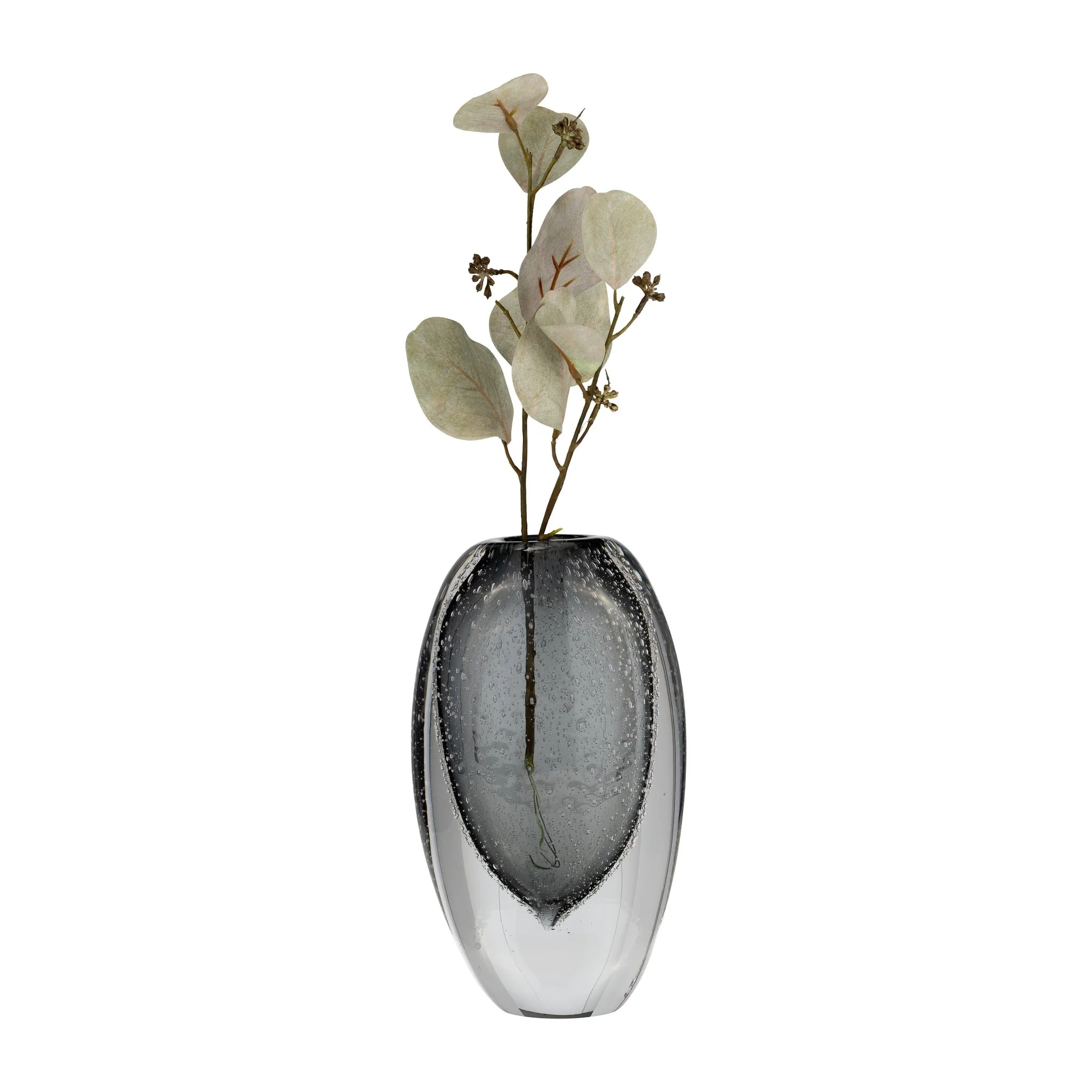Glass, 9"h Ellipse Vase, Smoke - Image 5