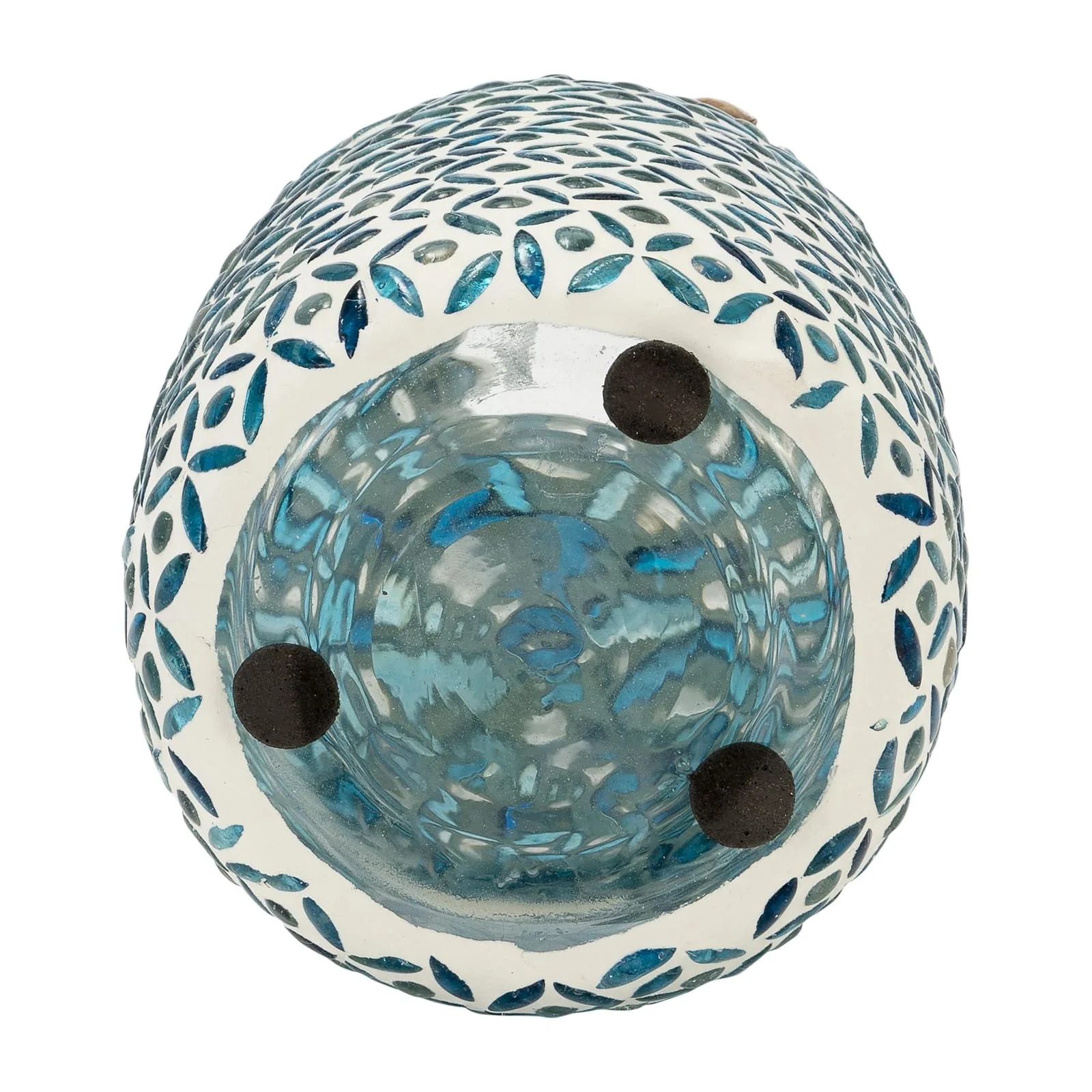 Glass, 9"h Mosaic Vase, Blue - Image 5