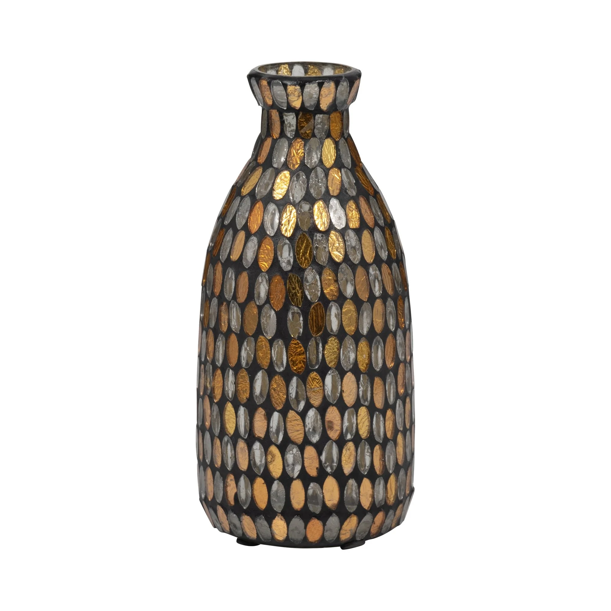 Glass, 9"h Mosaic Vase, Copper - Image 2