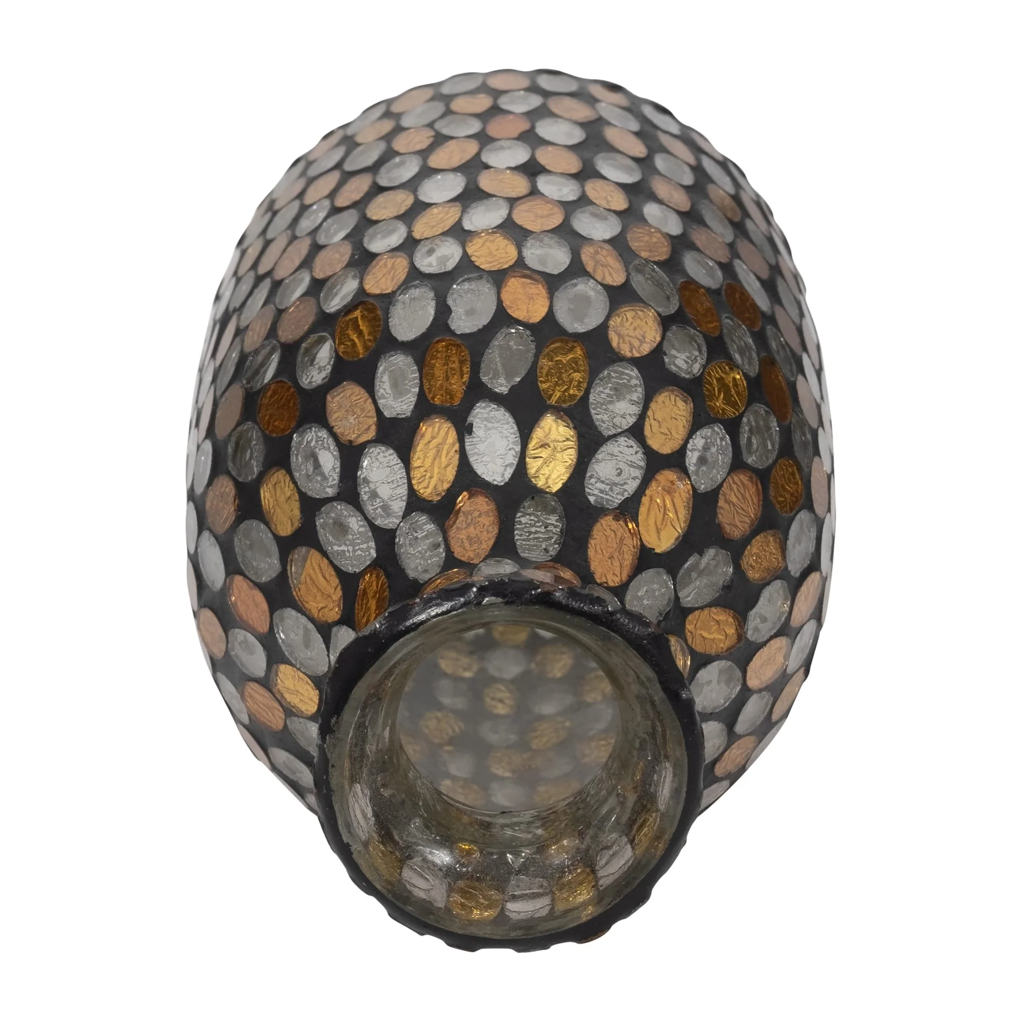 Glass, 9"h Mosaic Vase, Copper - Image 4