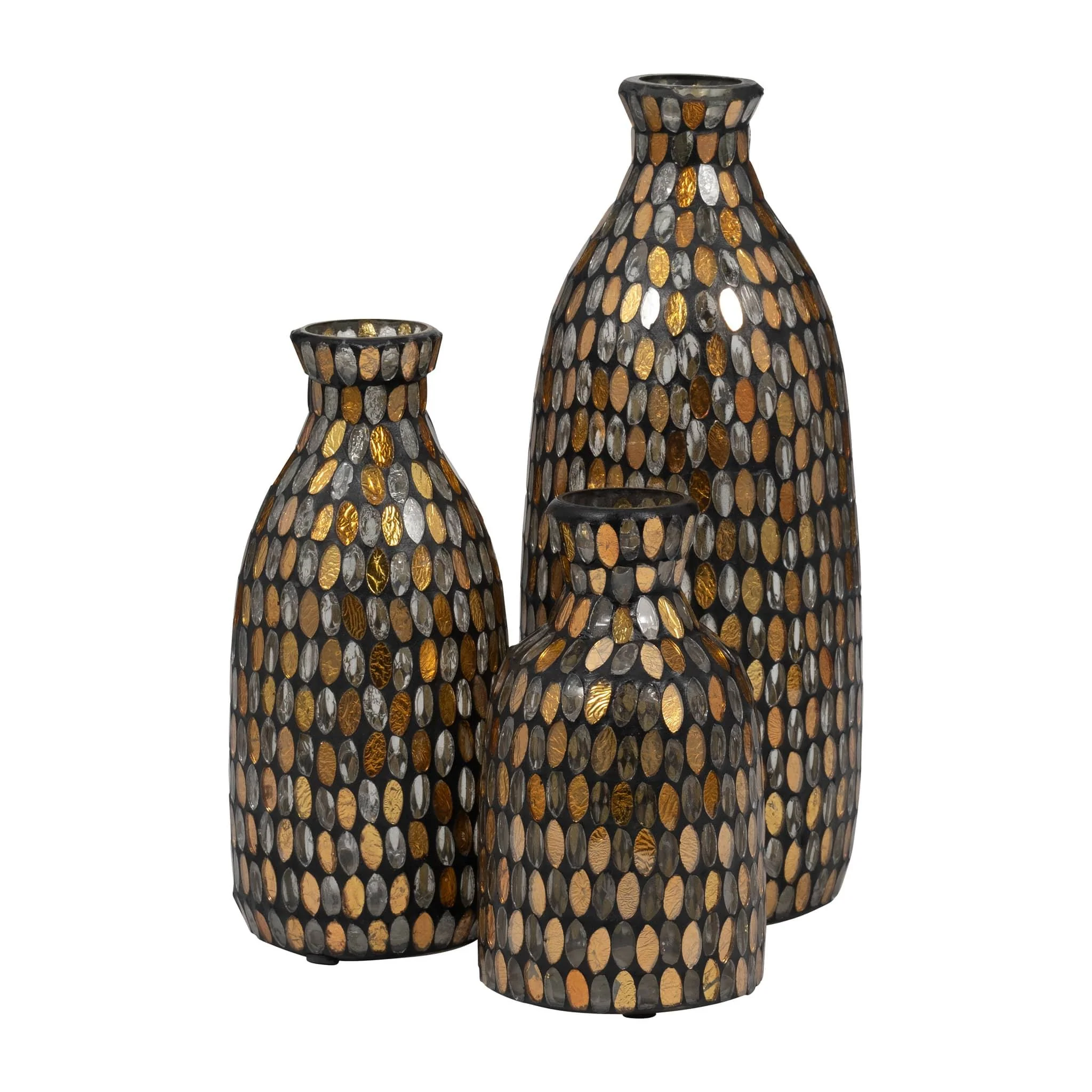 Glass, 9"h Mosaic Vase, Copper - Image 6