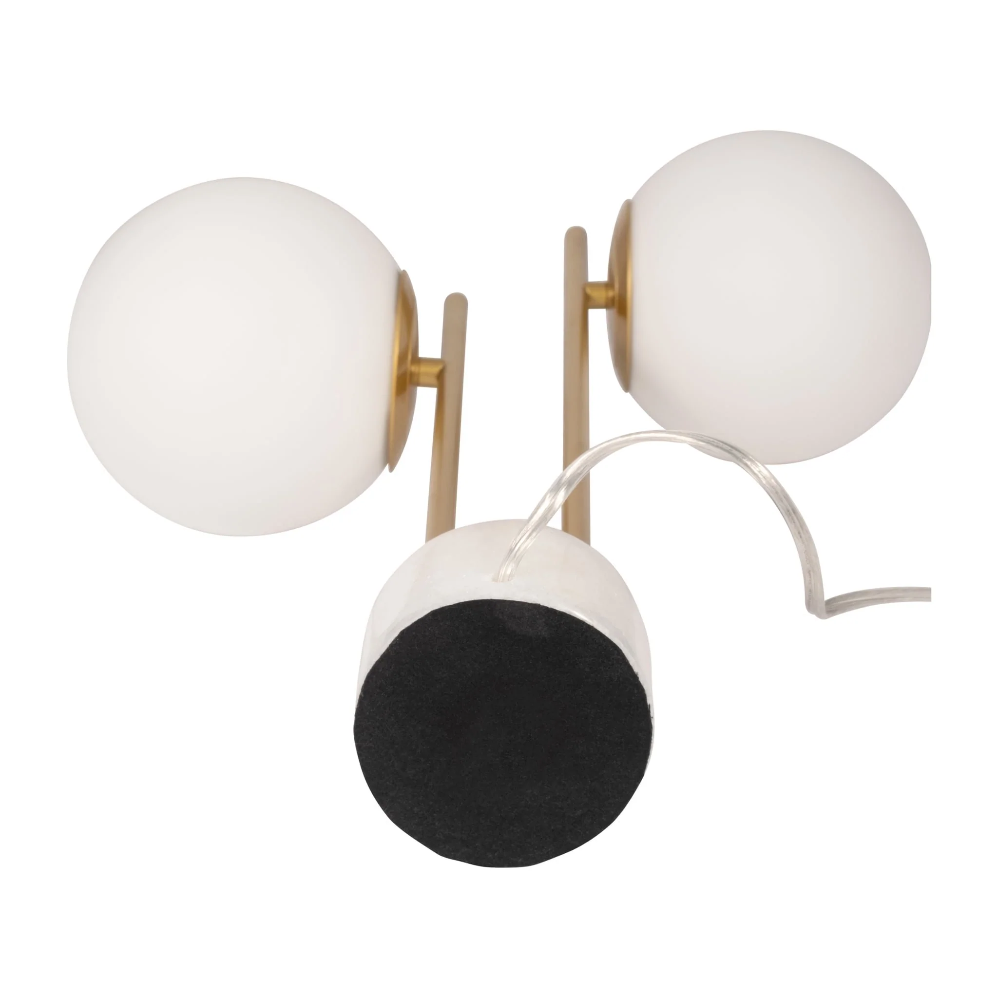 Glass/brass 23" Double Diffuser Table Lamp, Gold - Image 7