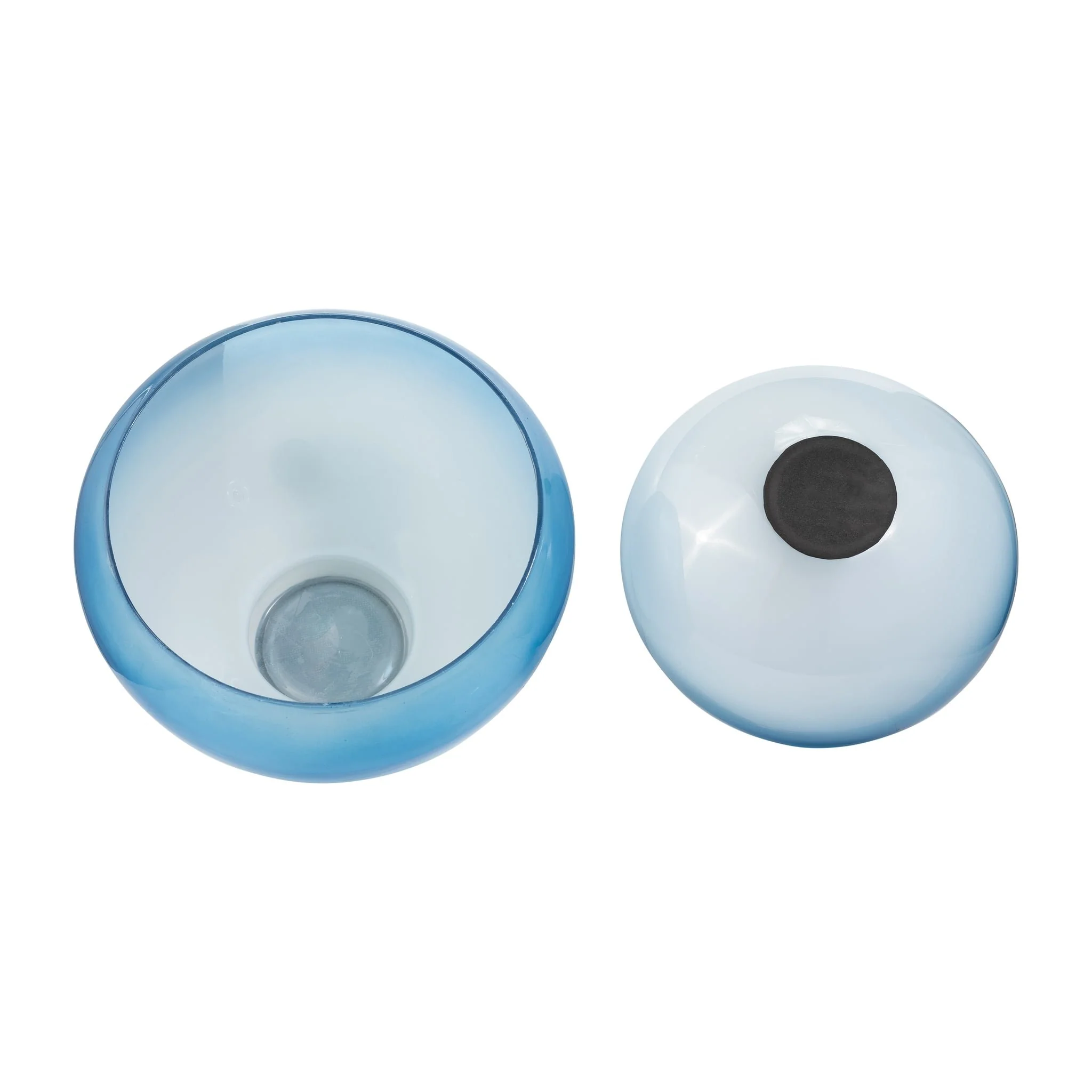 Glass, S/2 10/14" Decorative Bowls, Blue - Image 6