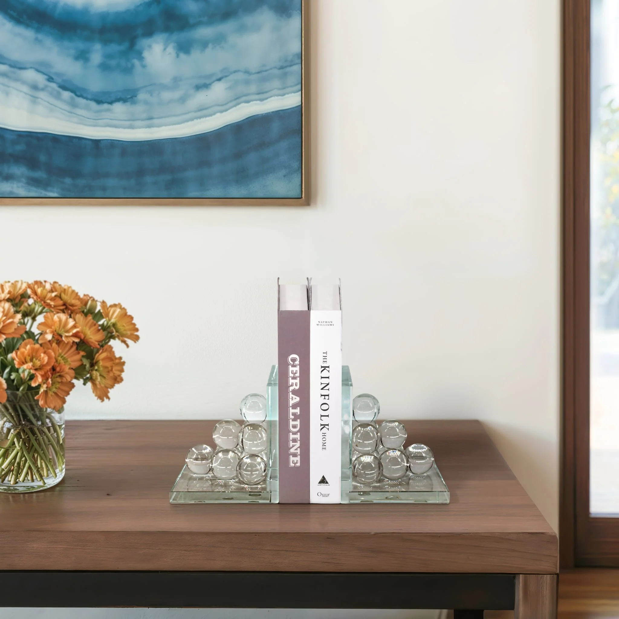Glass, S/2 6" Orb Bookends, Clear - Image 10