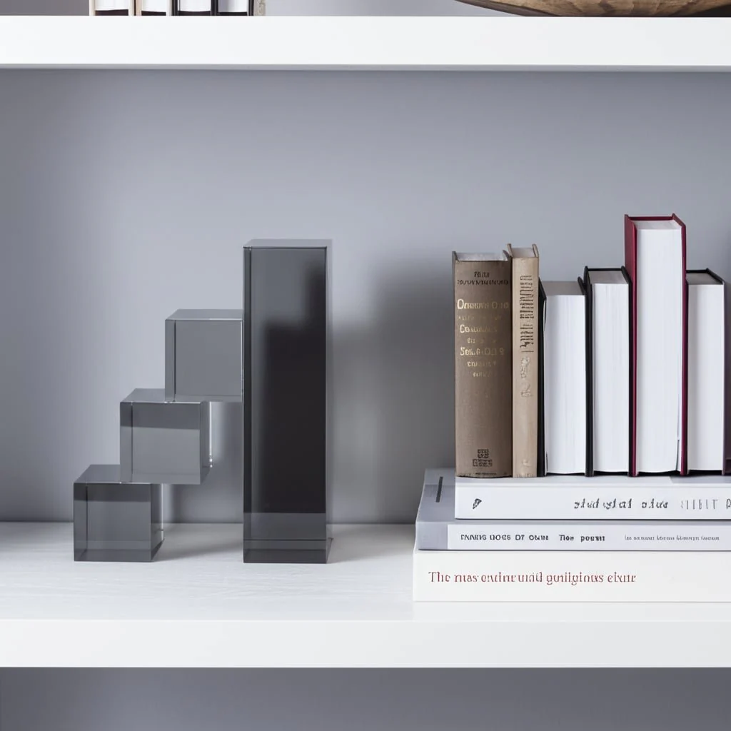 Glass, S/2 6" Tetrimino Bookends, Smoke - Image 10