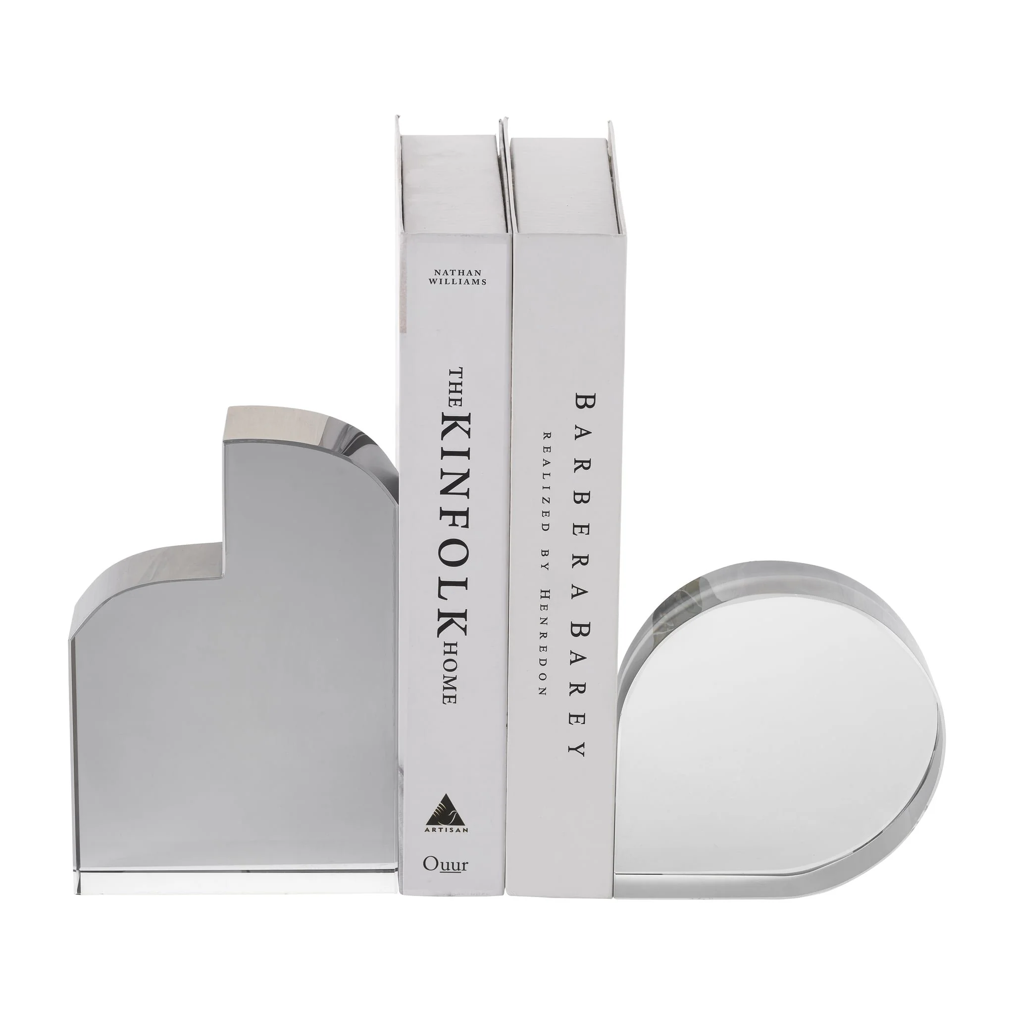 Glass, S/2 7" Contemporary Bookends, Smoke - Image 2