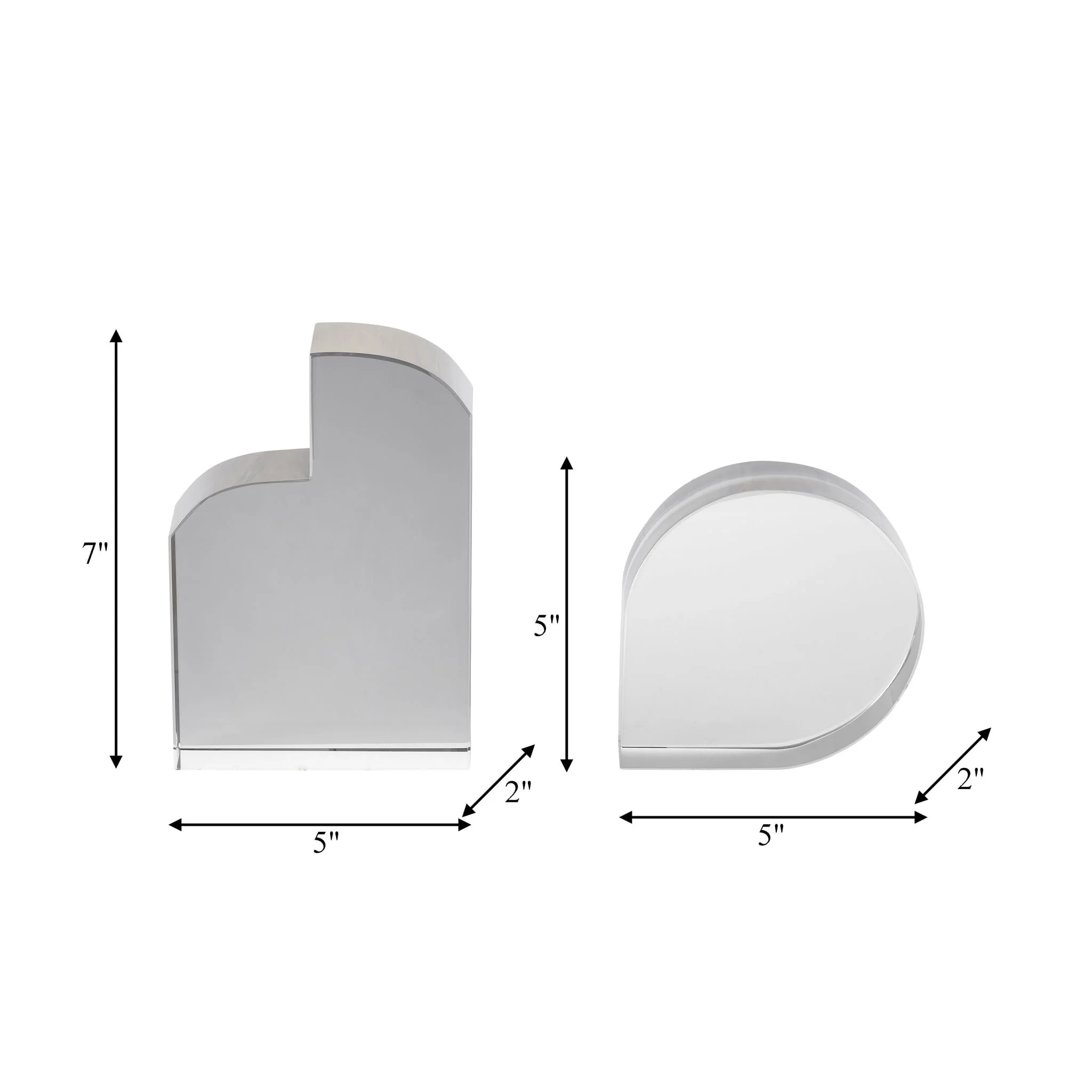 Glass, S/2 7" Contemporary Bookends, Smoke - Image 9