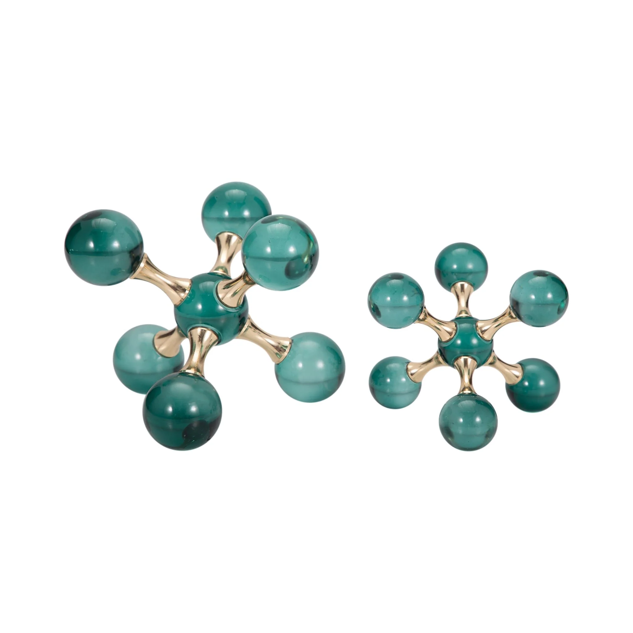 Glass, S/2 7" Jack Bookends, Green - Image 3