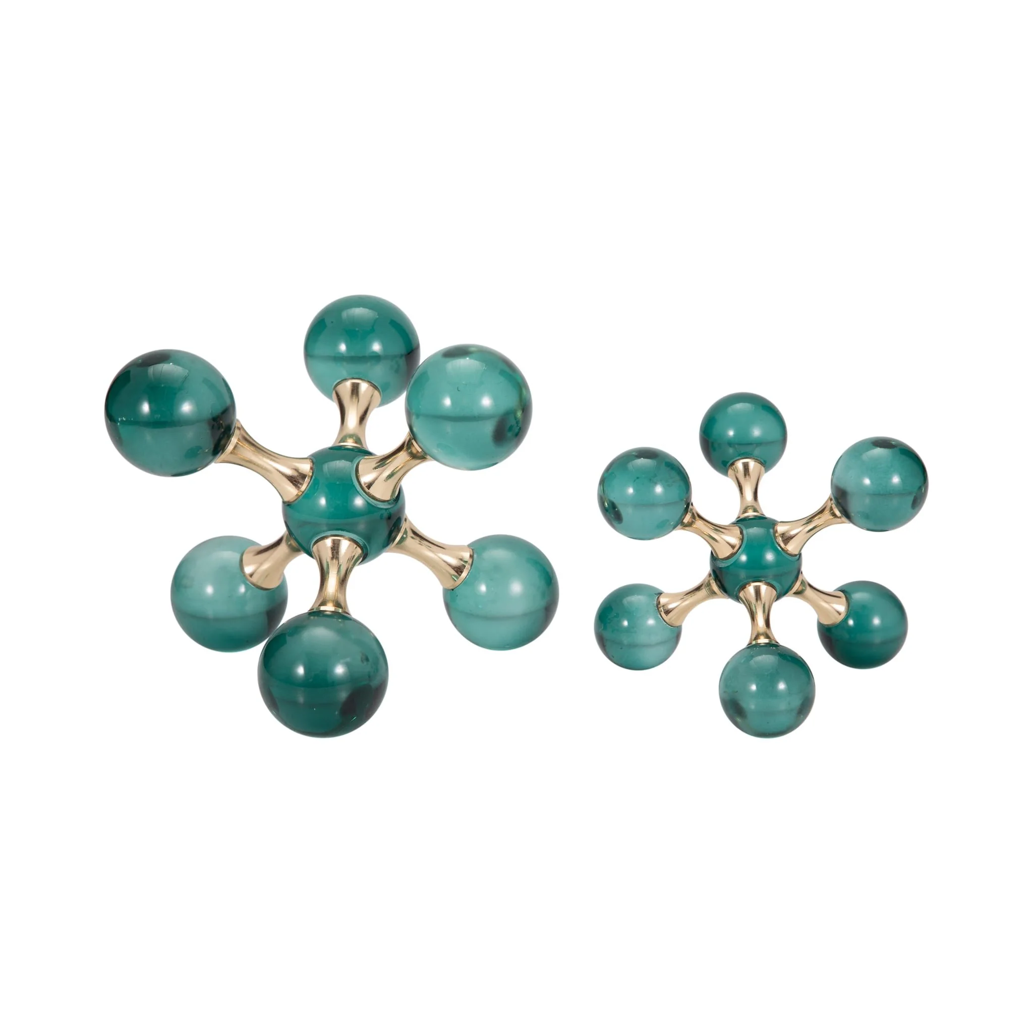 Glass, S/2 7" Jack Bookends, Green - Image 4