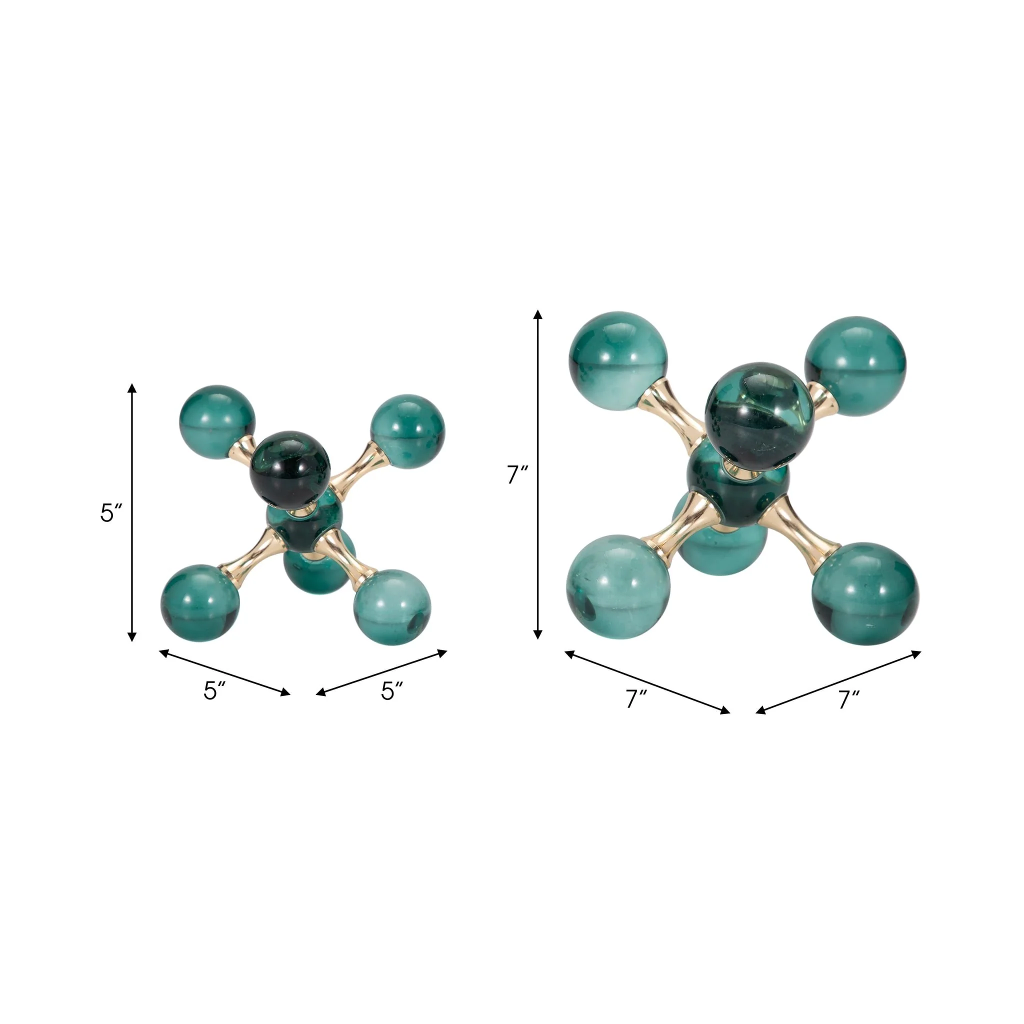 Glass, S/2 7" Jack Bookends, Green - Image 7