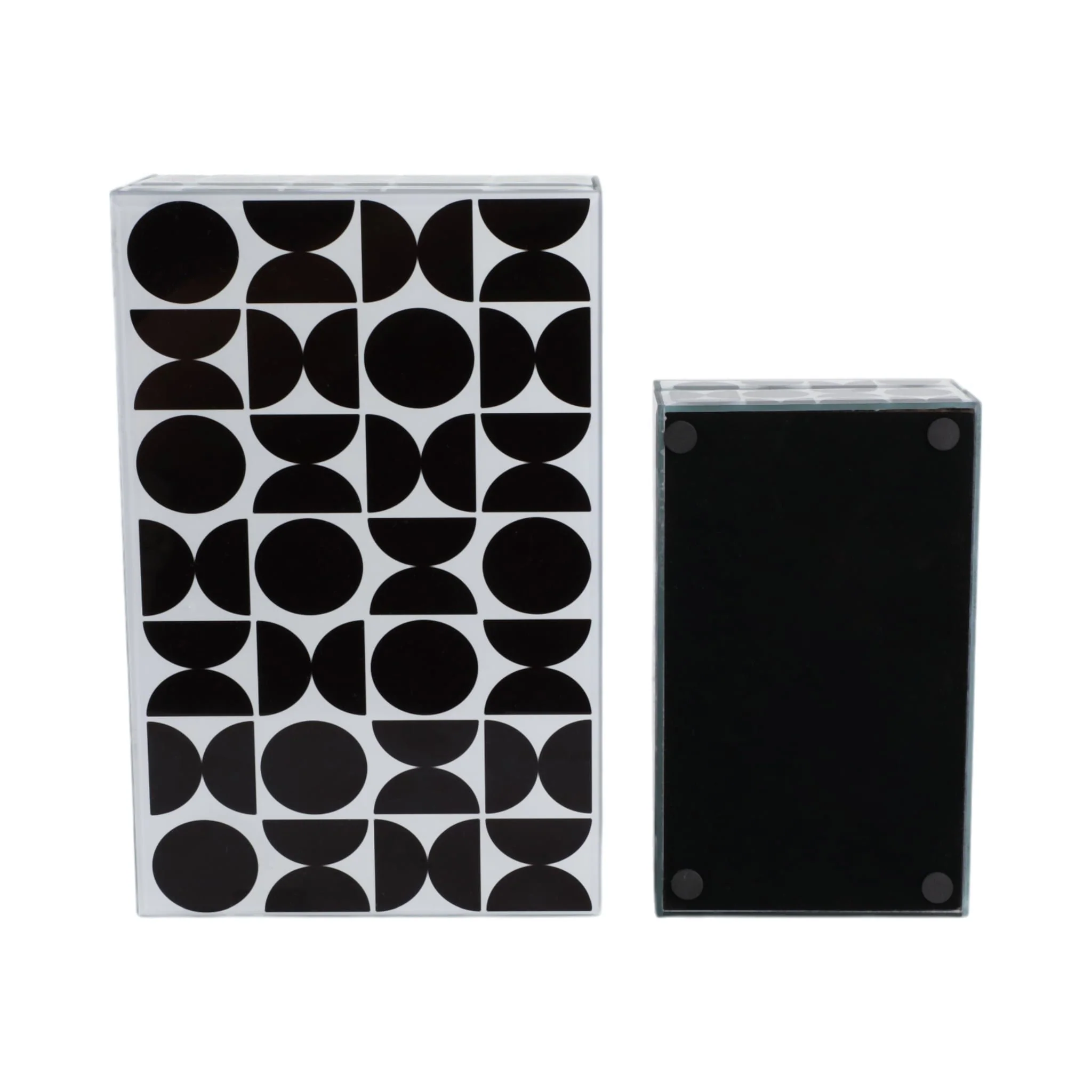 Glass, S/2 8/11" Modern Print Boxes, Black/white - Image 6