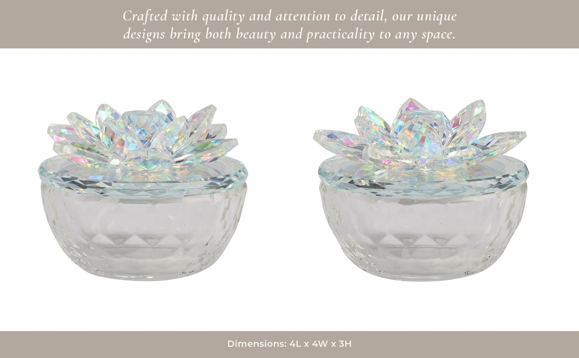 Glass Trinket Box Clear W/rainbow - Image 13