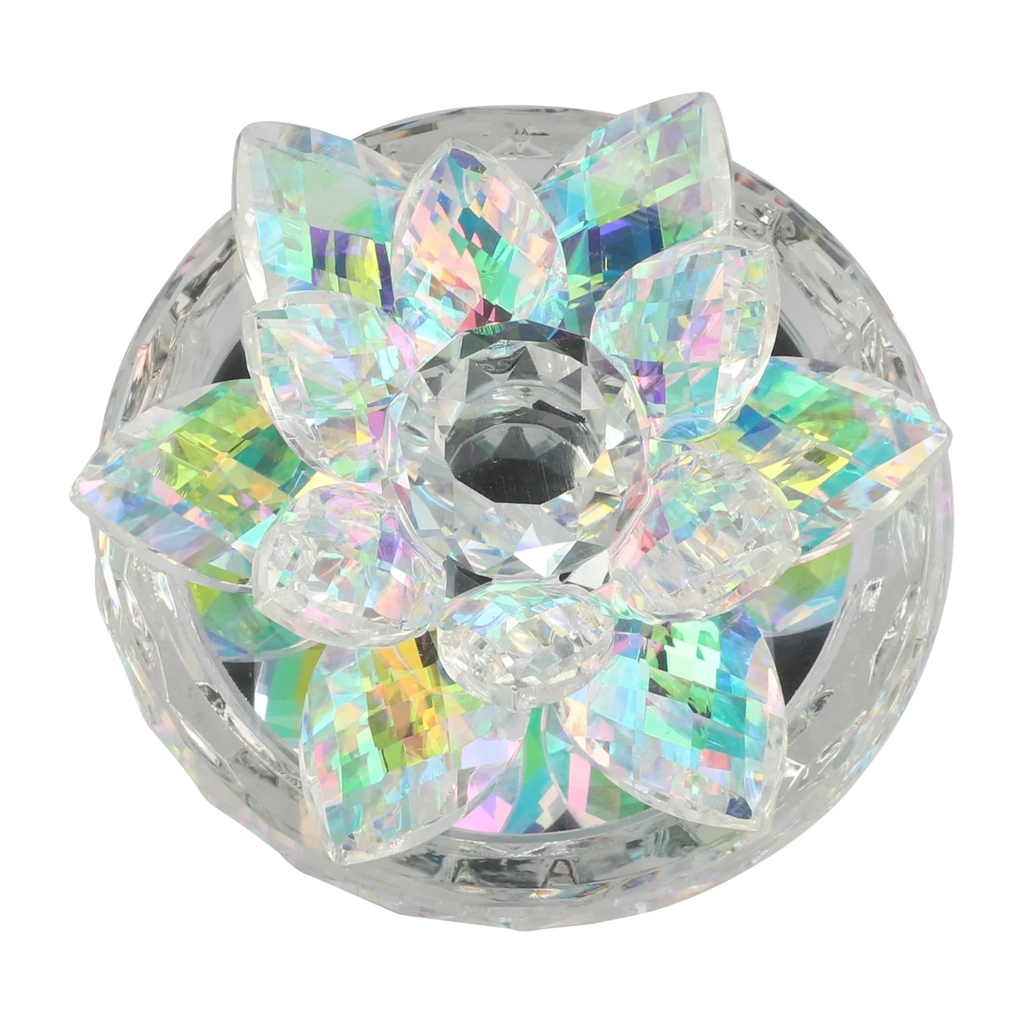 Glass Trinket Box Clear W/rainbow - Image 6