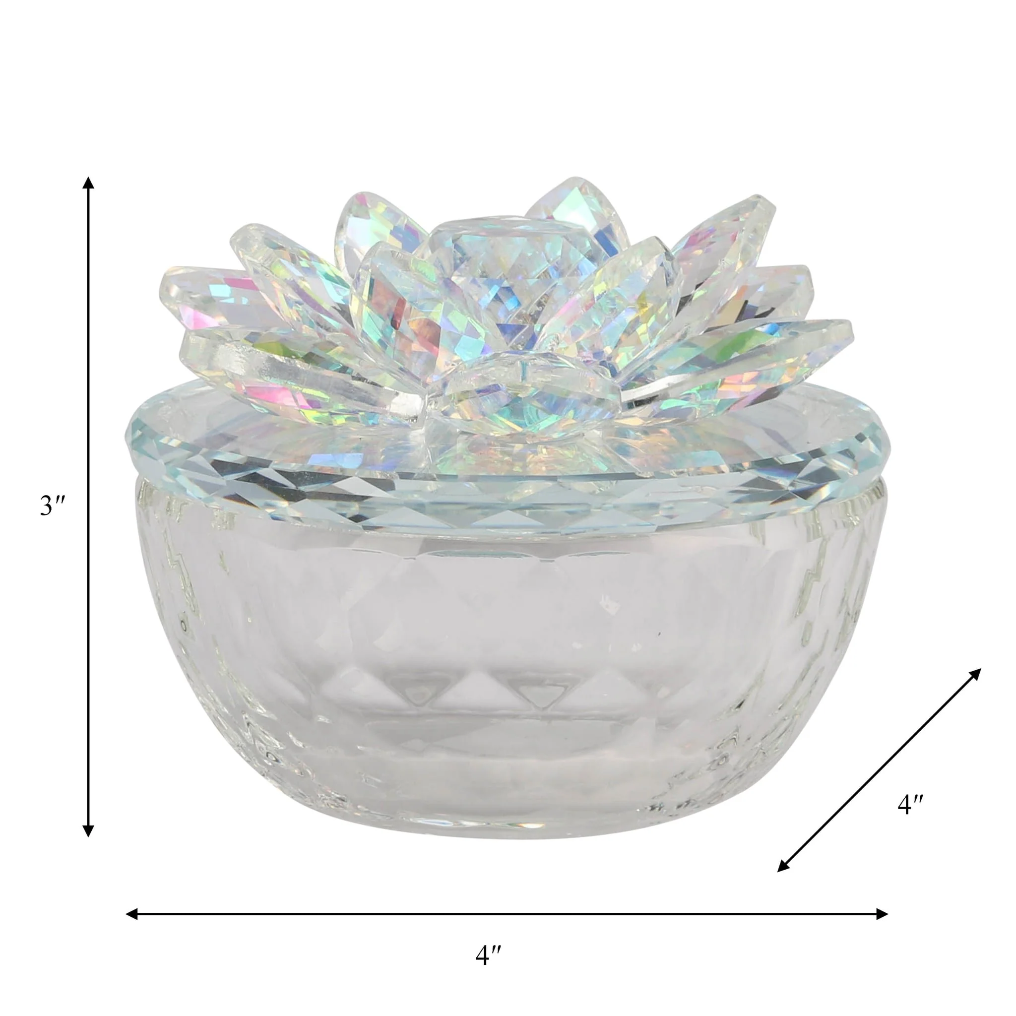Glass Trinket Box Clear W/rainbow - Image 9
