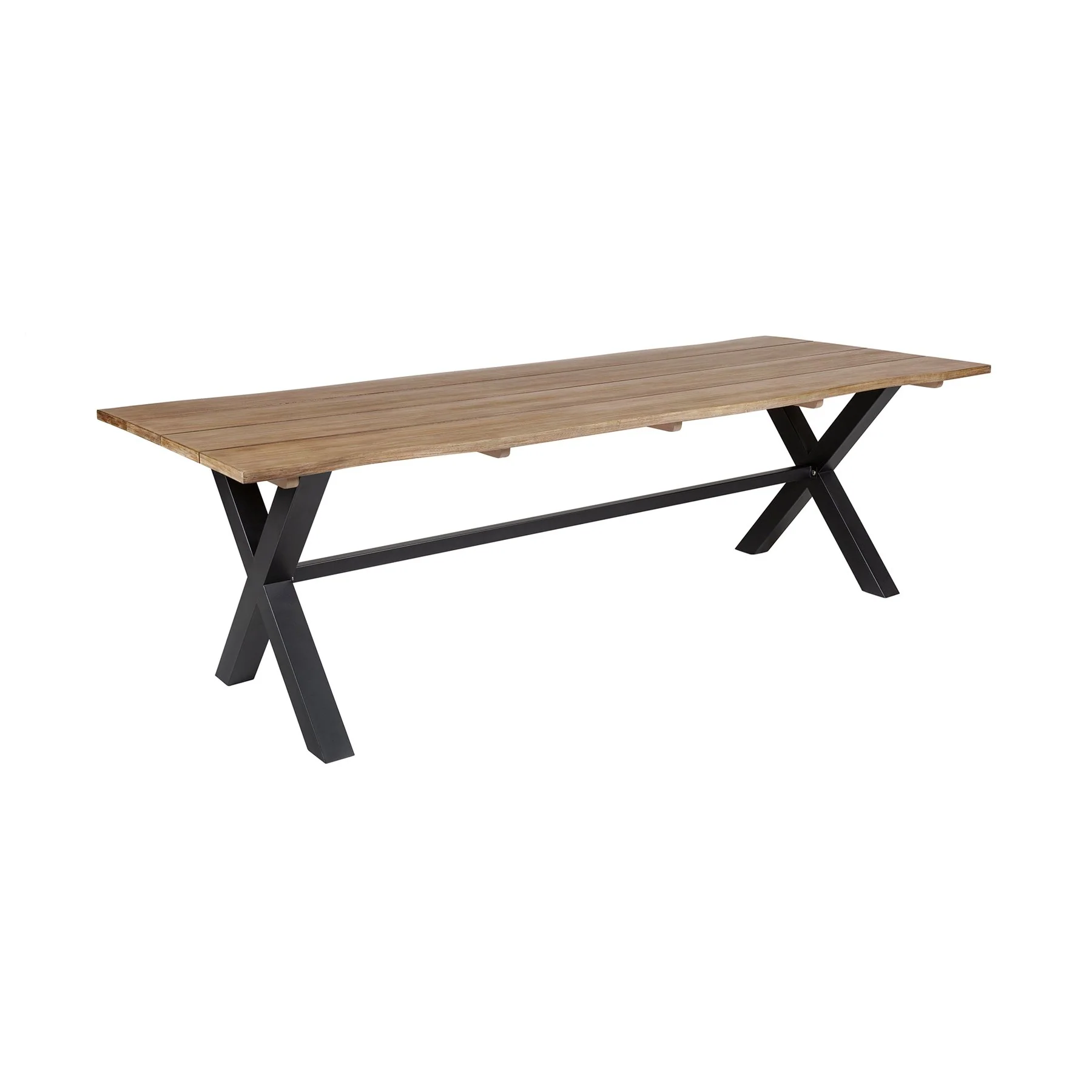 Glendora Island Outdoor Patio 7 Piece Live Edge Dining Set in Eucalyptus Wood and Silver Rope - Image 4