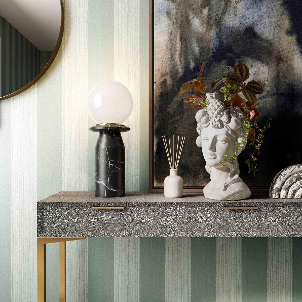 Globe Onyx Black Marble Lamp - Image 2