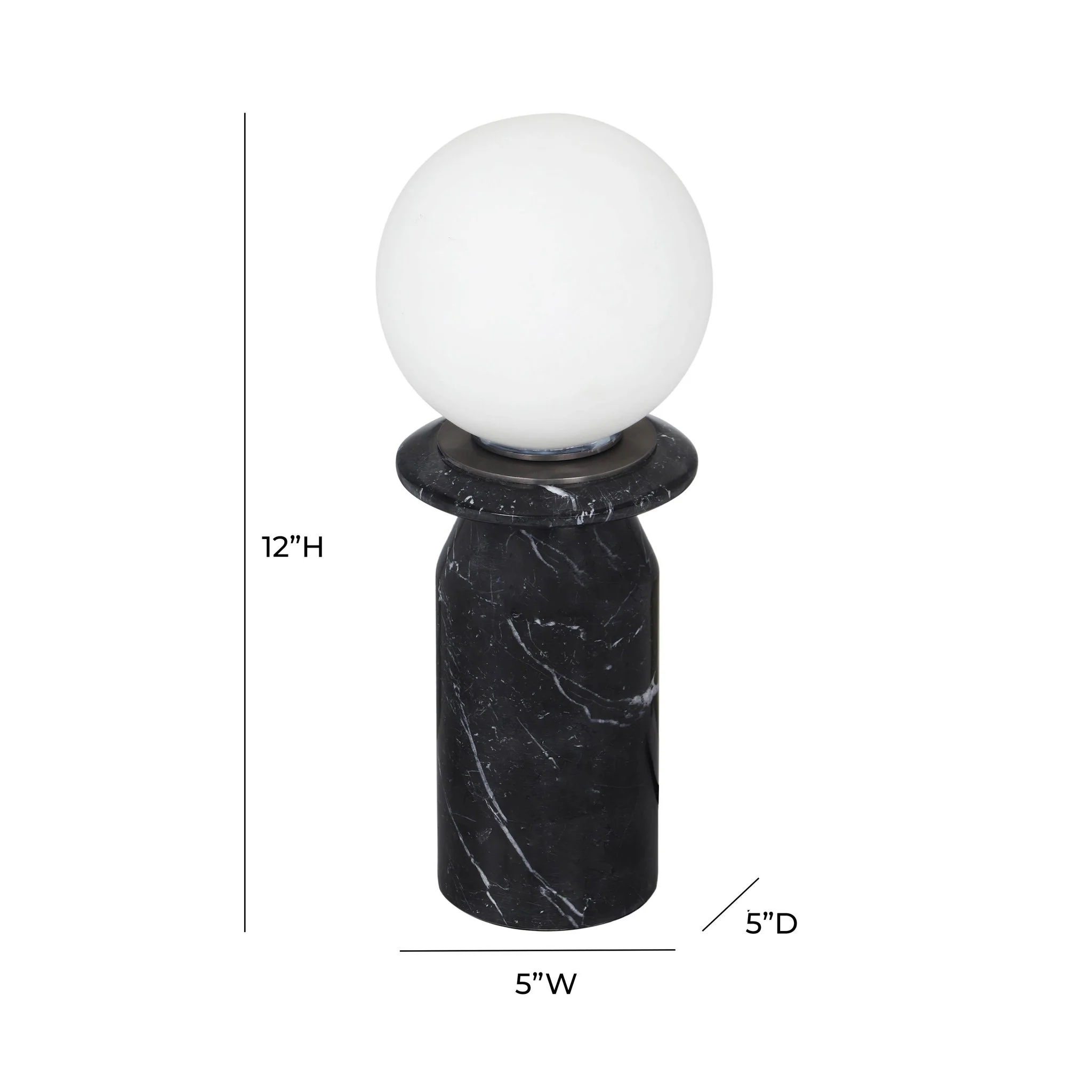 Globe Onyx Black Marble Lamp - Image 6