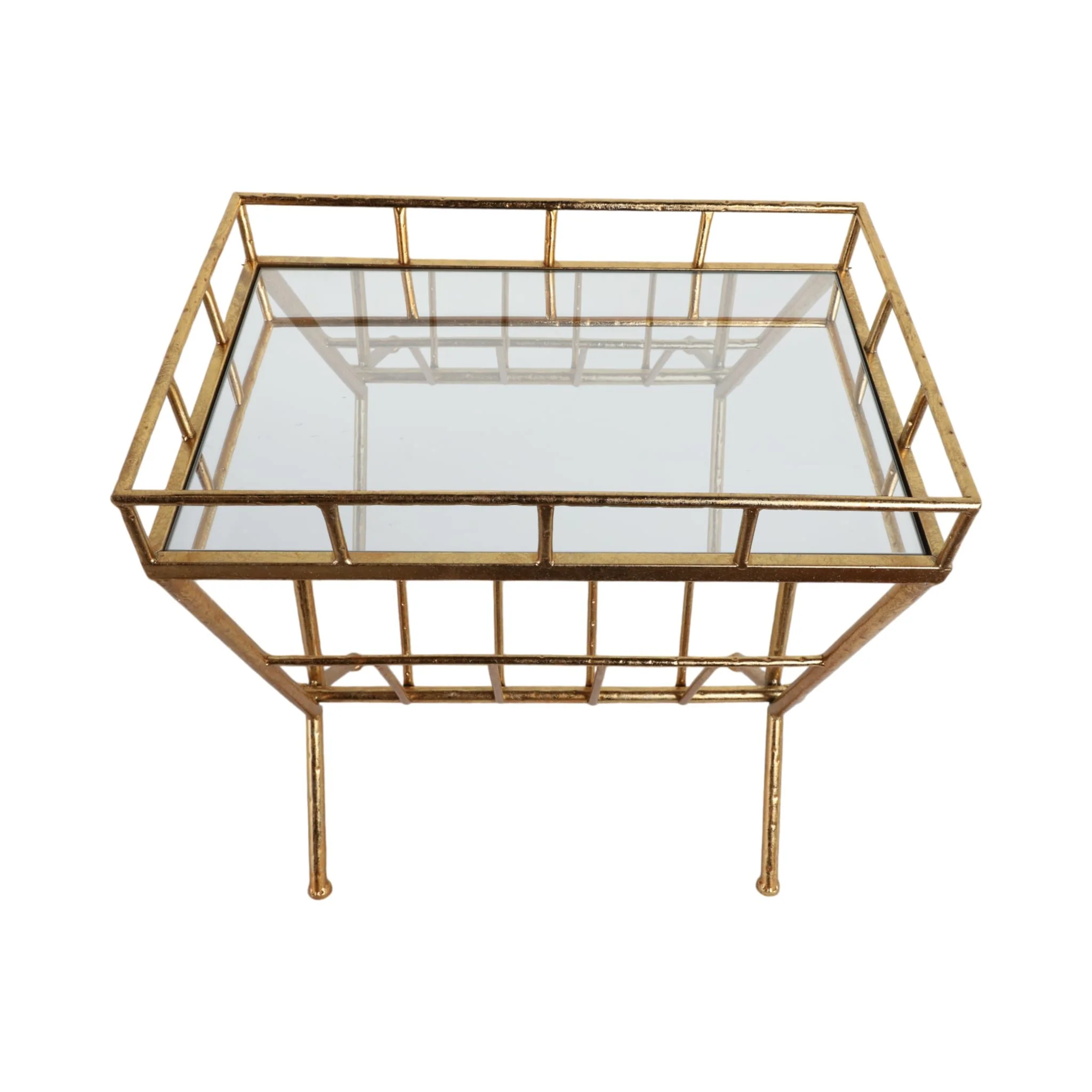 Gold Accent Table, Mirror W/ Magazine - Image 7