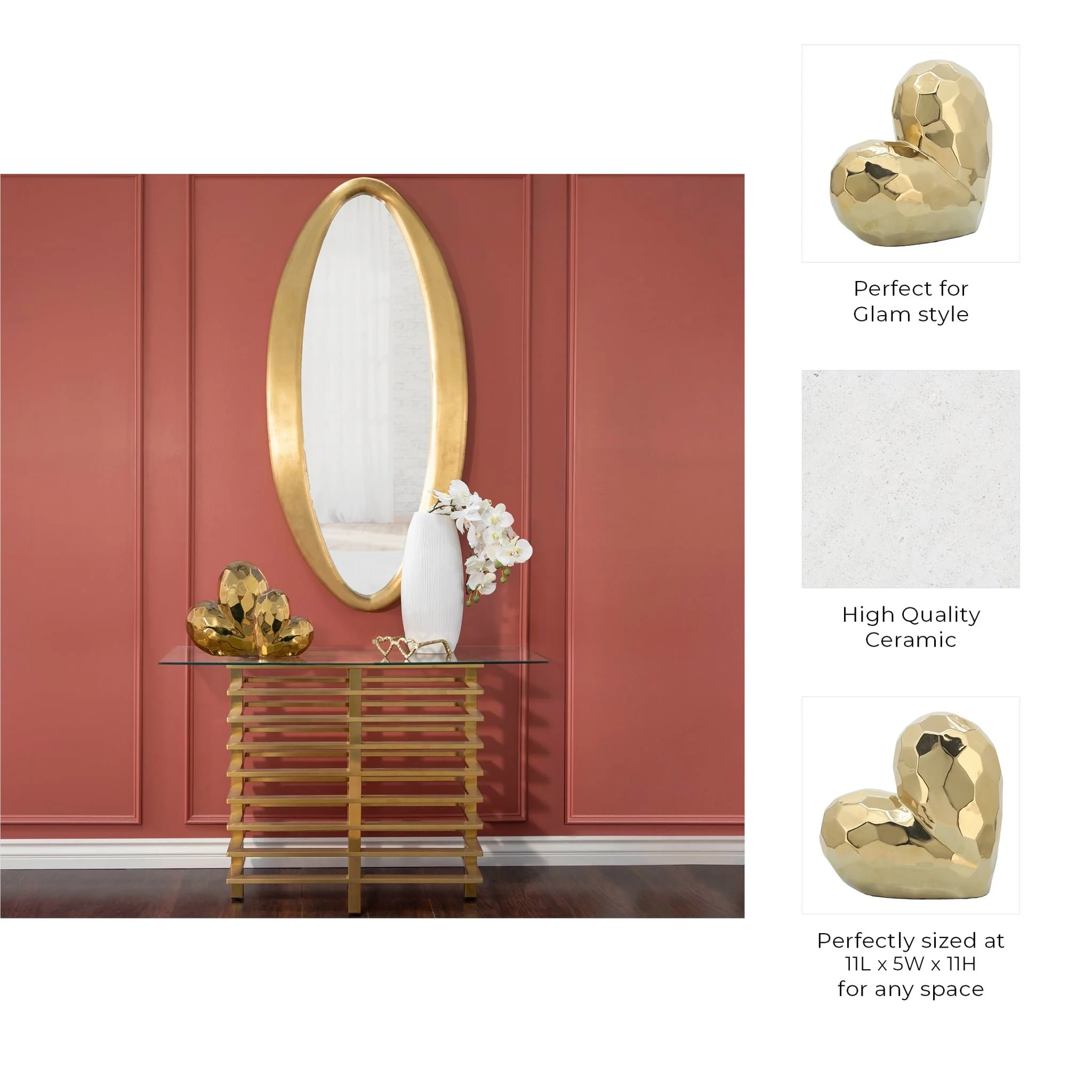 Gold Ceramic Heart  11 - Image 3